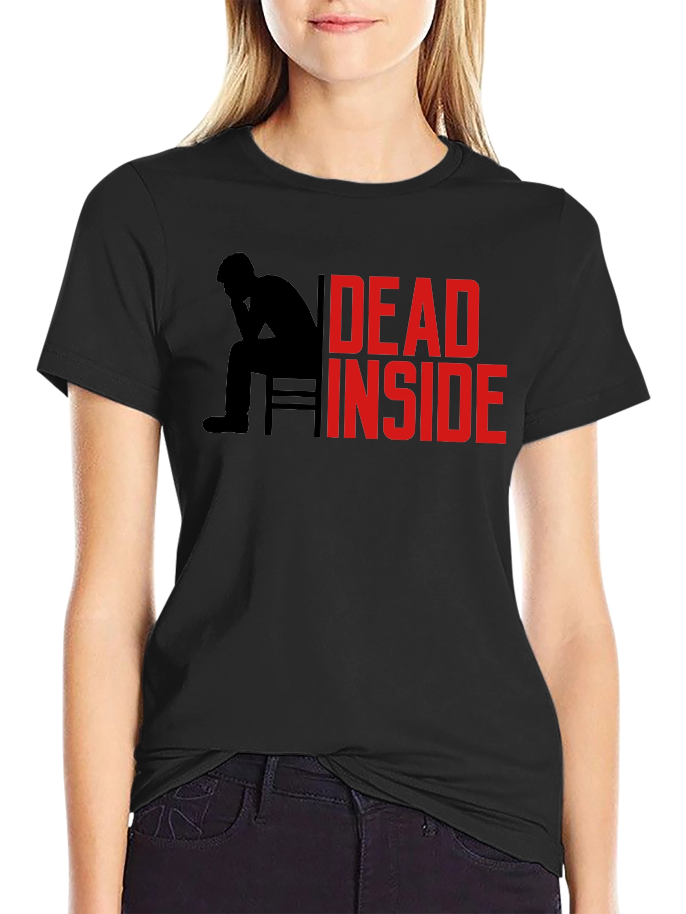 Black Dead Inside Graphic Tee - Men's Black T-Shirt view 2