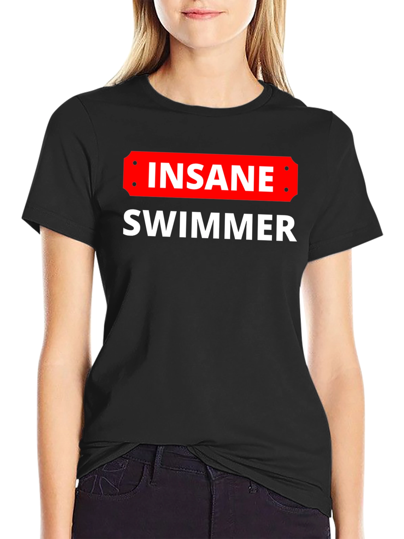 Insane Swimmer T-Shirt - Black Cotton Tee - 2