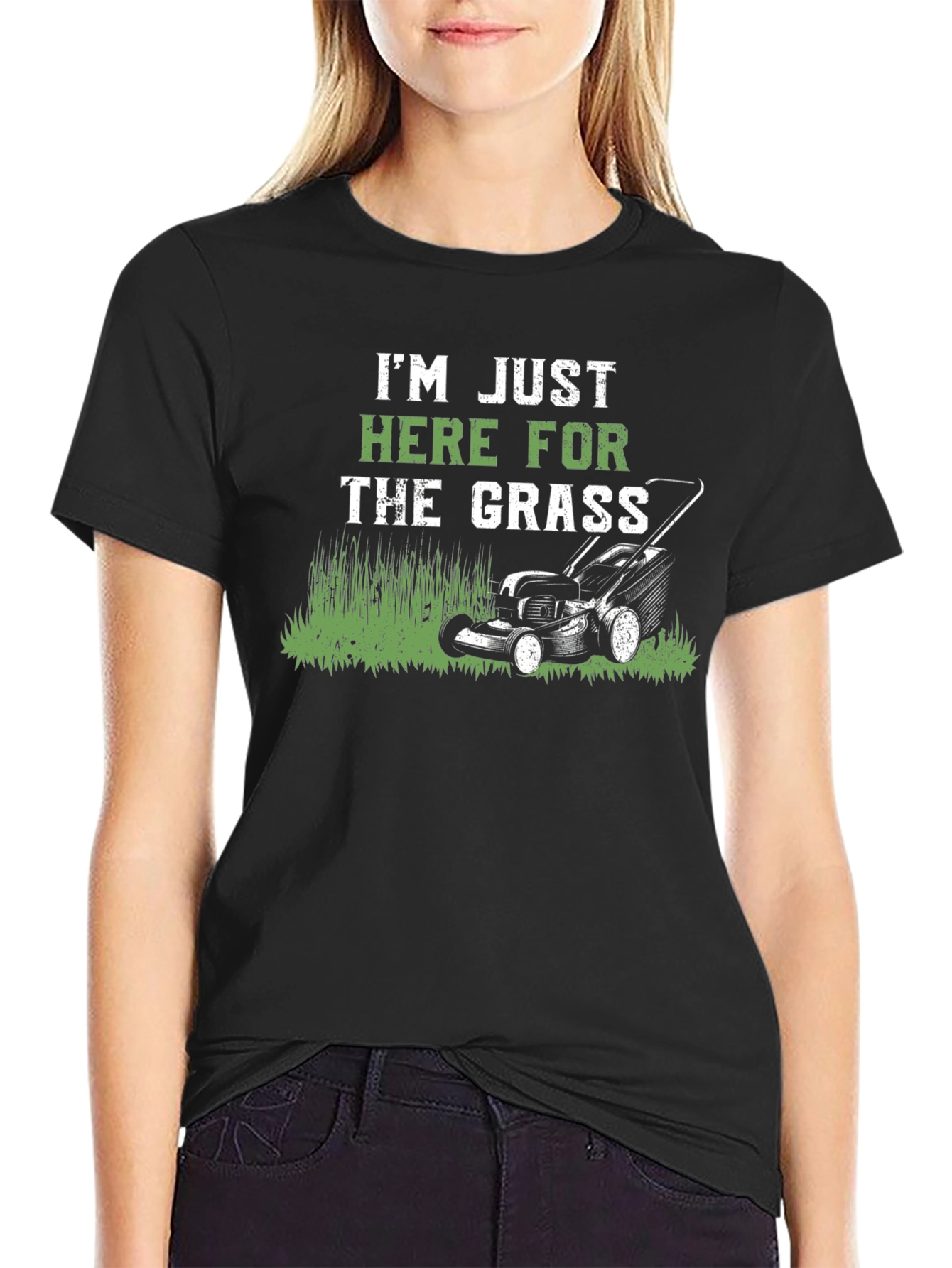Black I'm Just Here For The Grass T-Shirt view 2