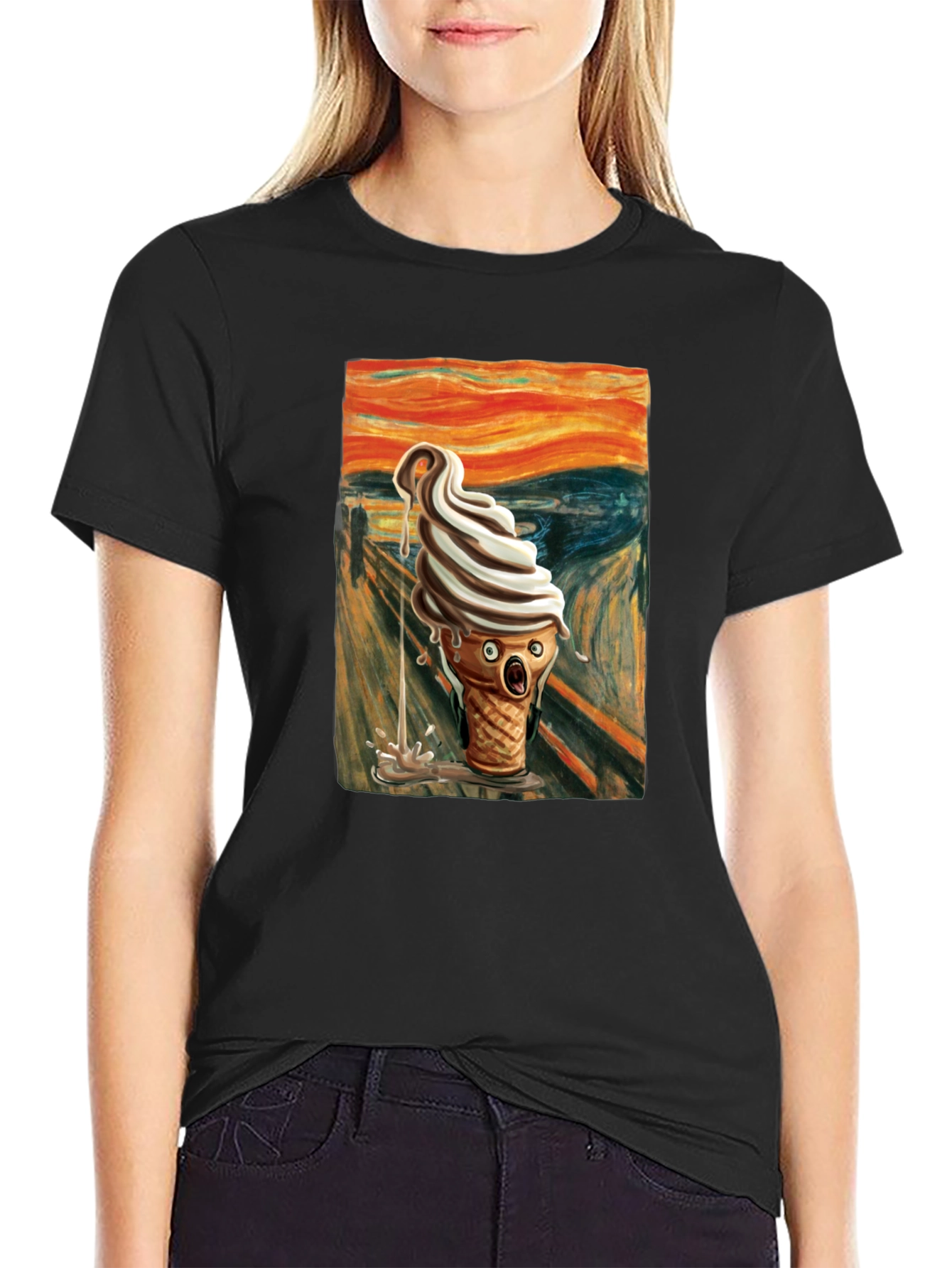 Black Scream Ice Cream T-Shirt - Art Inspired Tee view 2