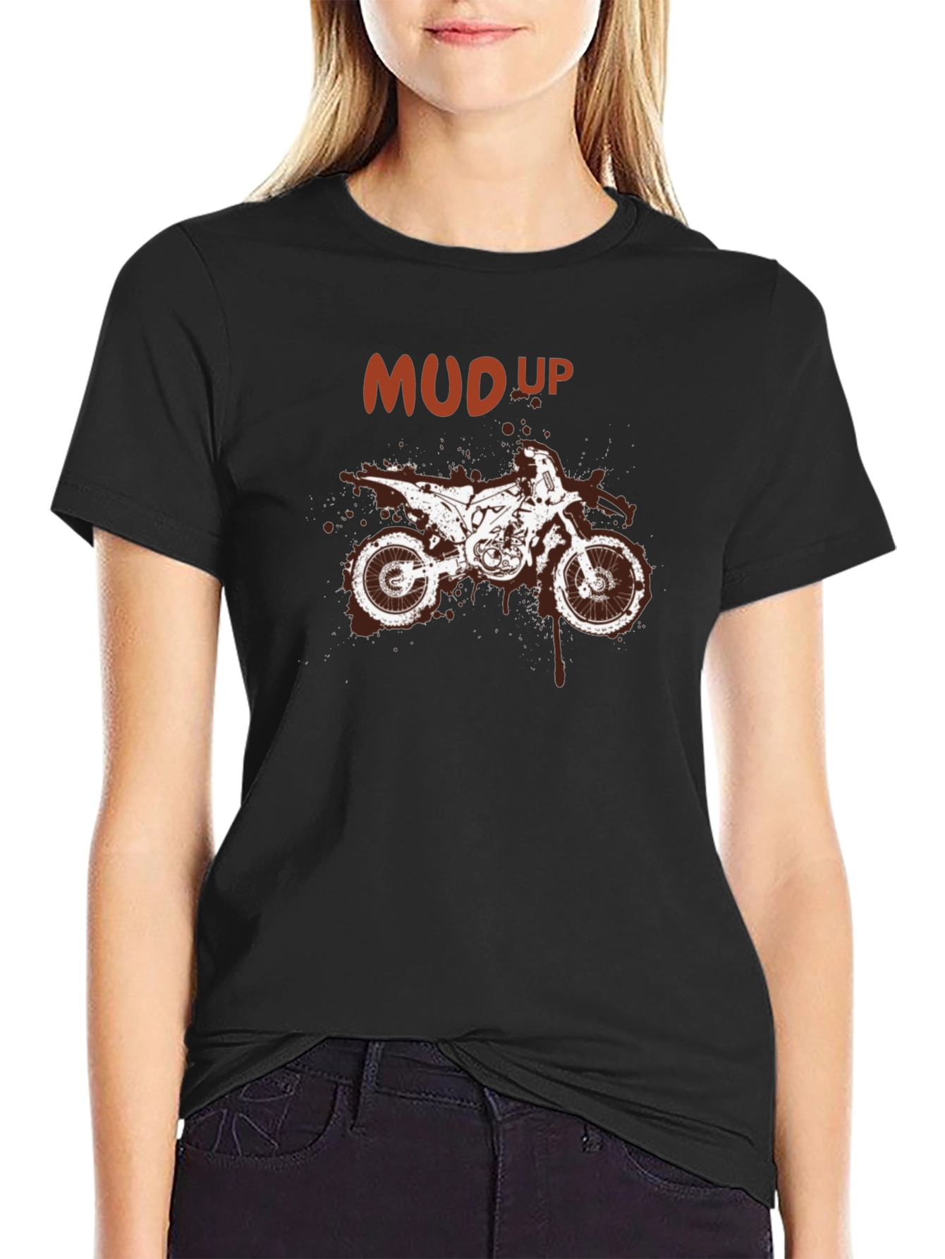 Black Mud Up Motocross T-Shirt - Dirt Bike Graphic Tee view 2