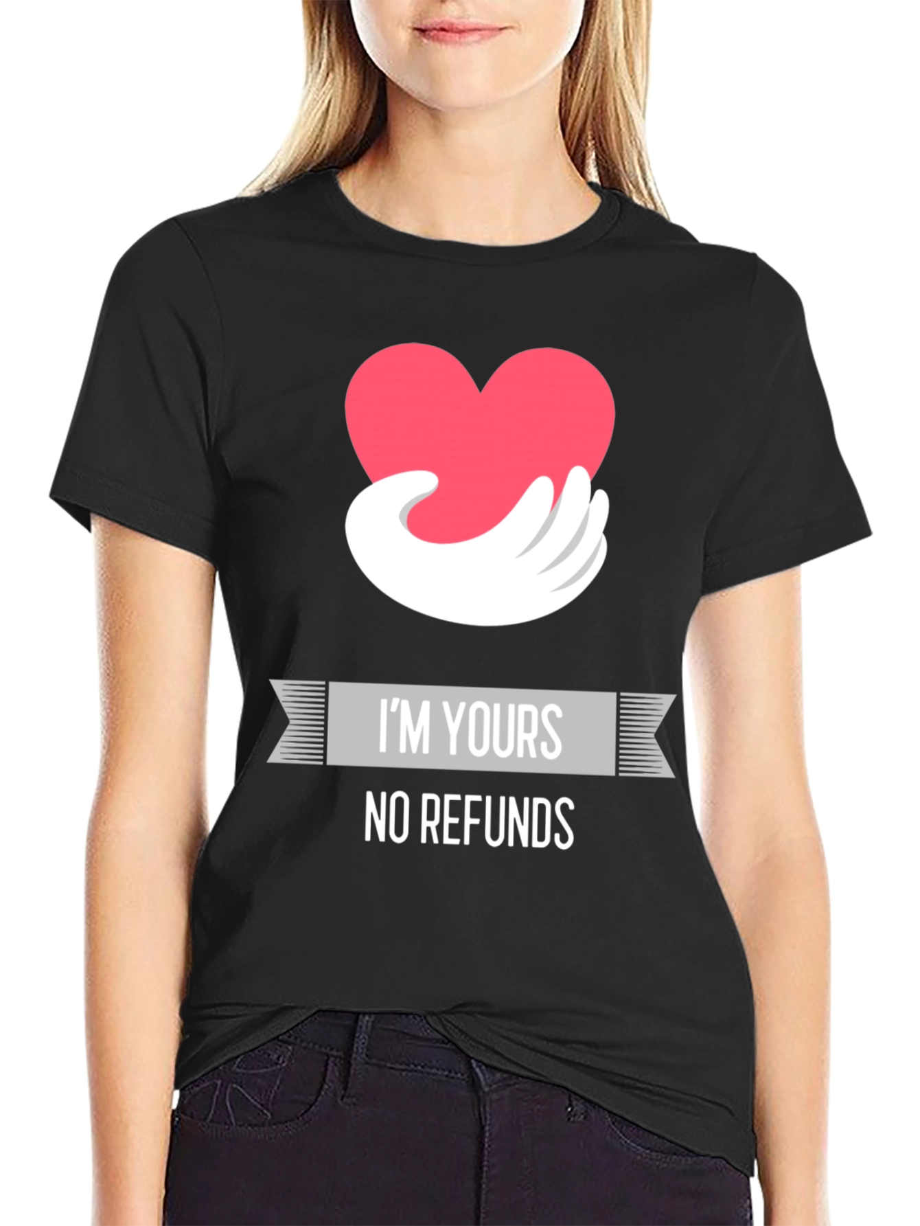 Black I'm Yours No Refunds Graphic Tee view 2