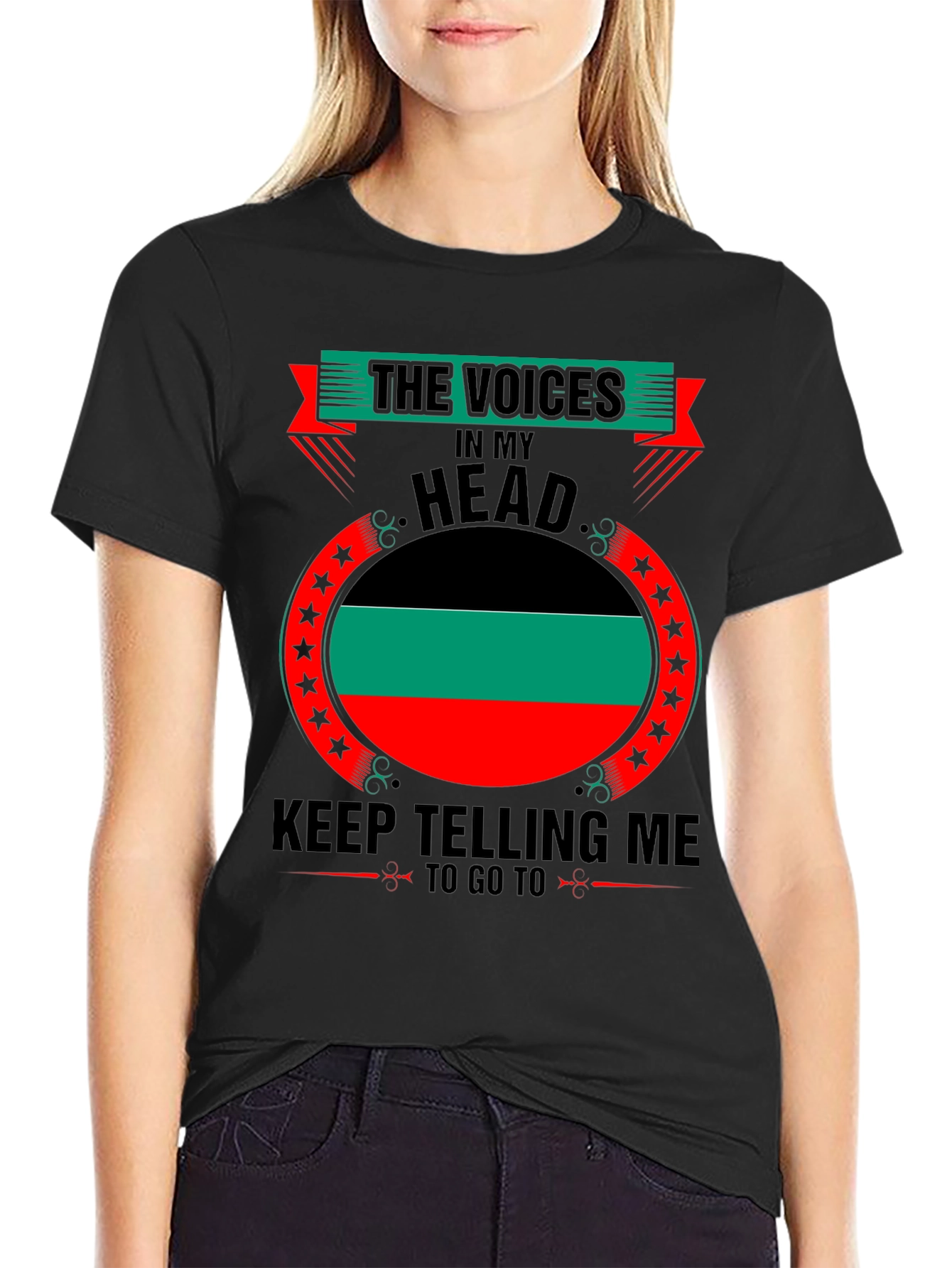 Black Voices in My Head Pan-African Flag T-Shirt view 2