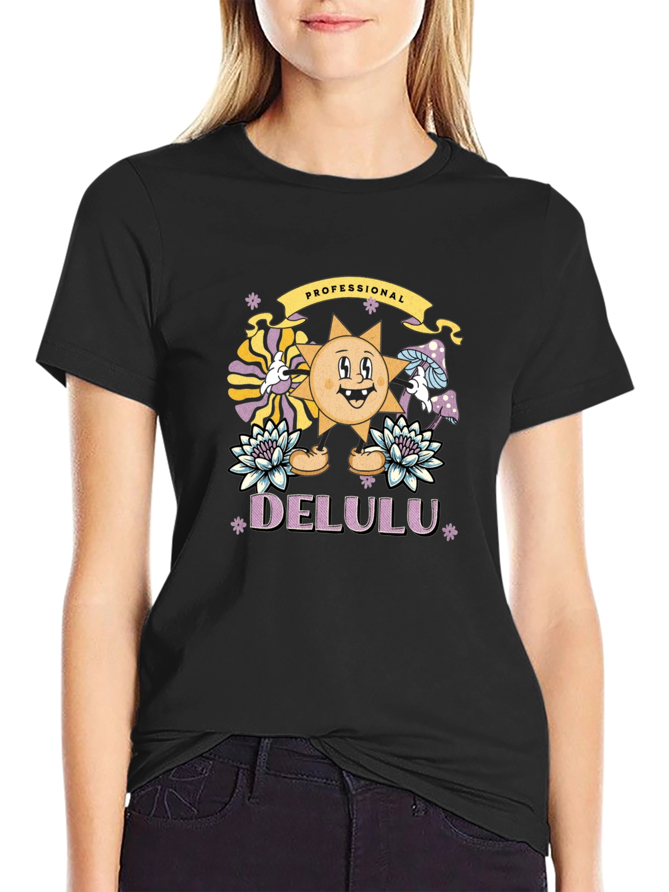 Black Professional Delulu Graphic T-Shirt view 2