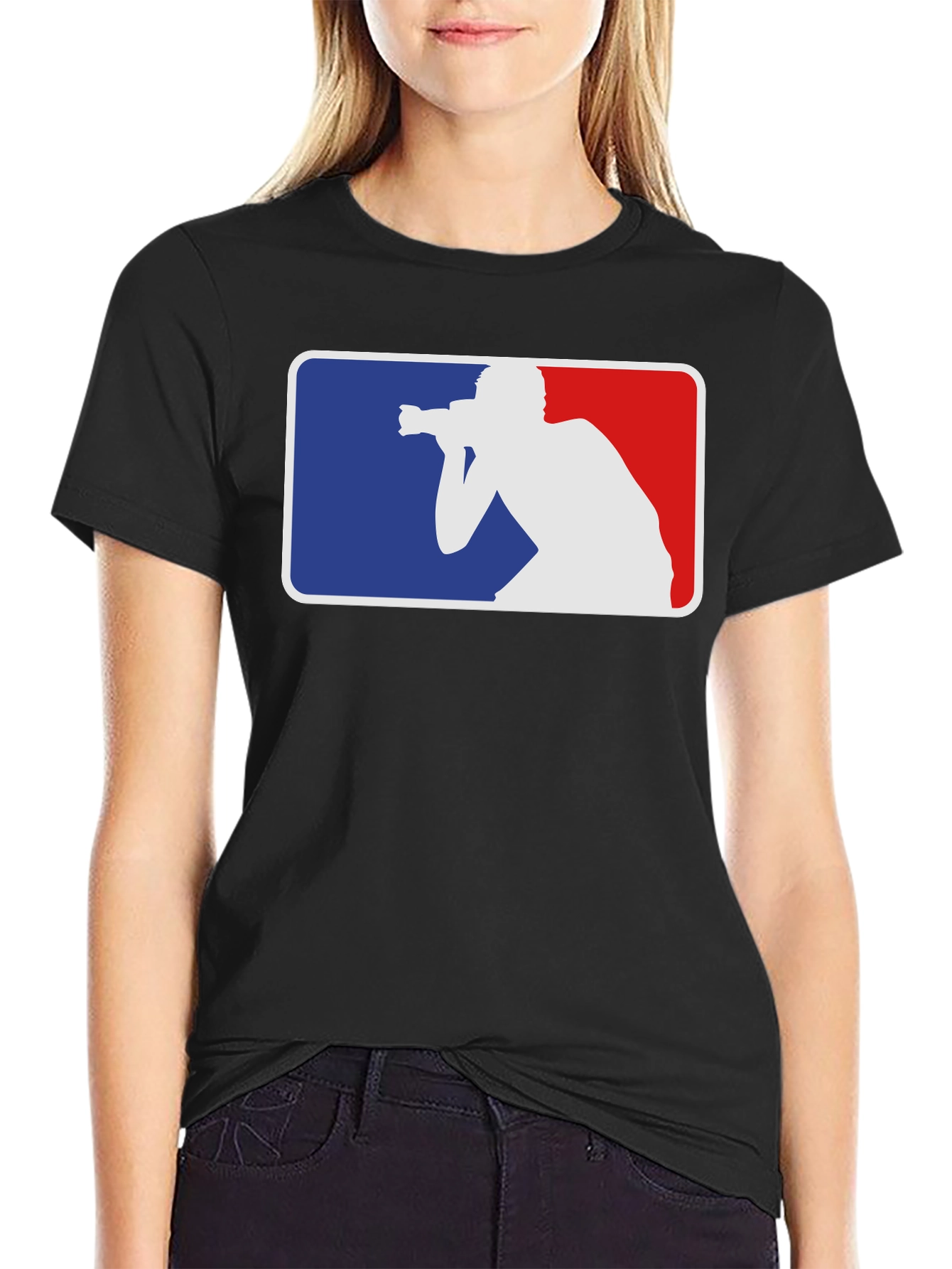 Black Photographer MLB Logo Style T-Shirt view 2