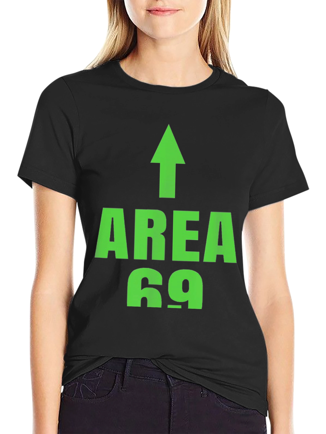 Black Area 69 Funny Novelty T-Shirt view 2