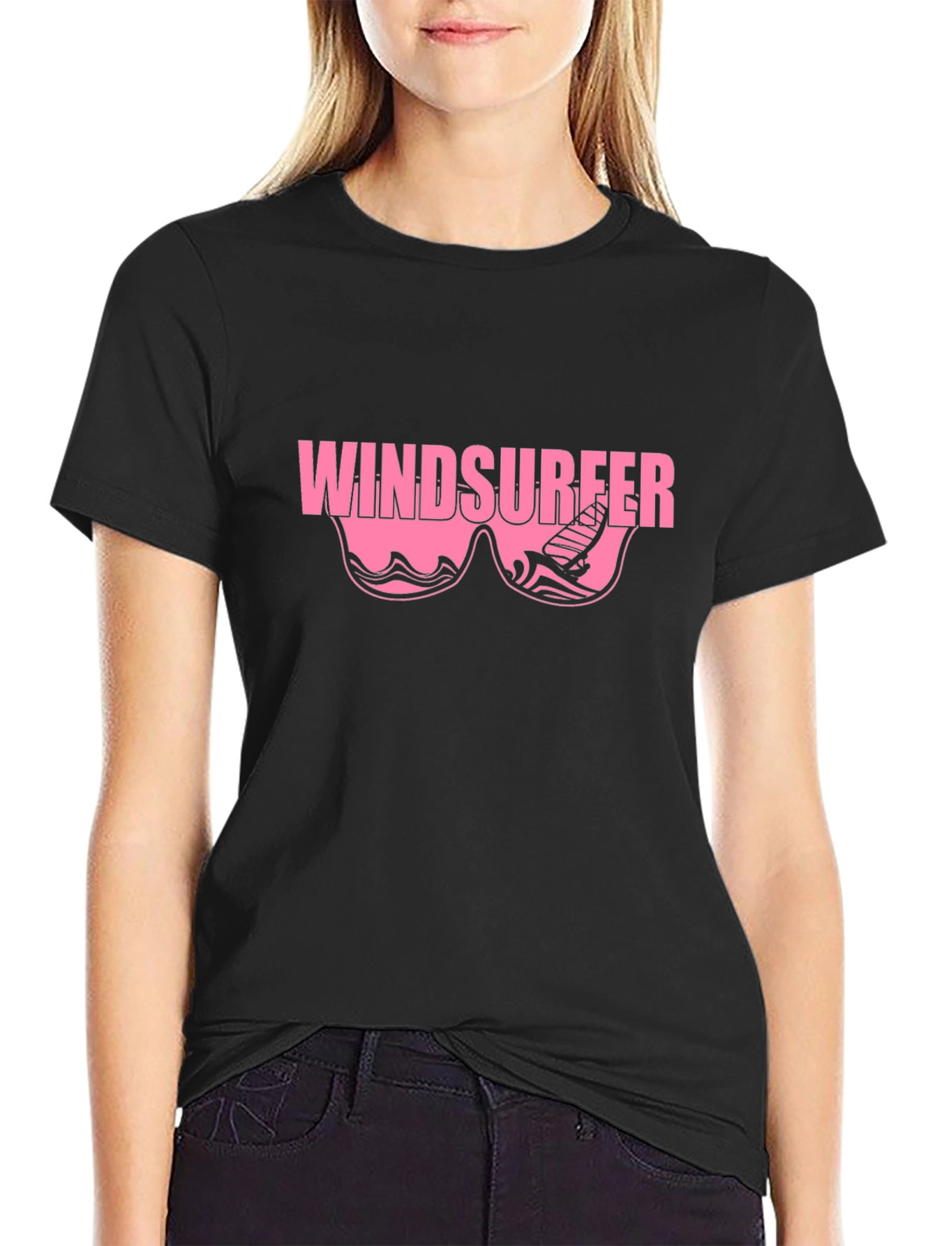 Black Windsurfer Graphic T-Shirt - Black view 2
