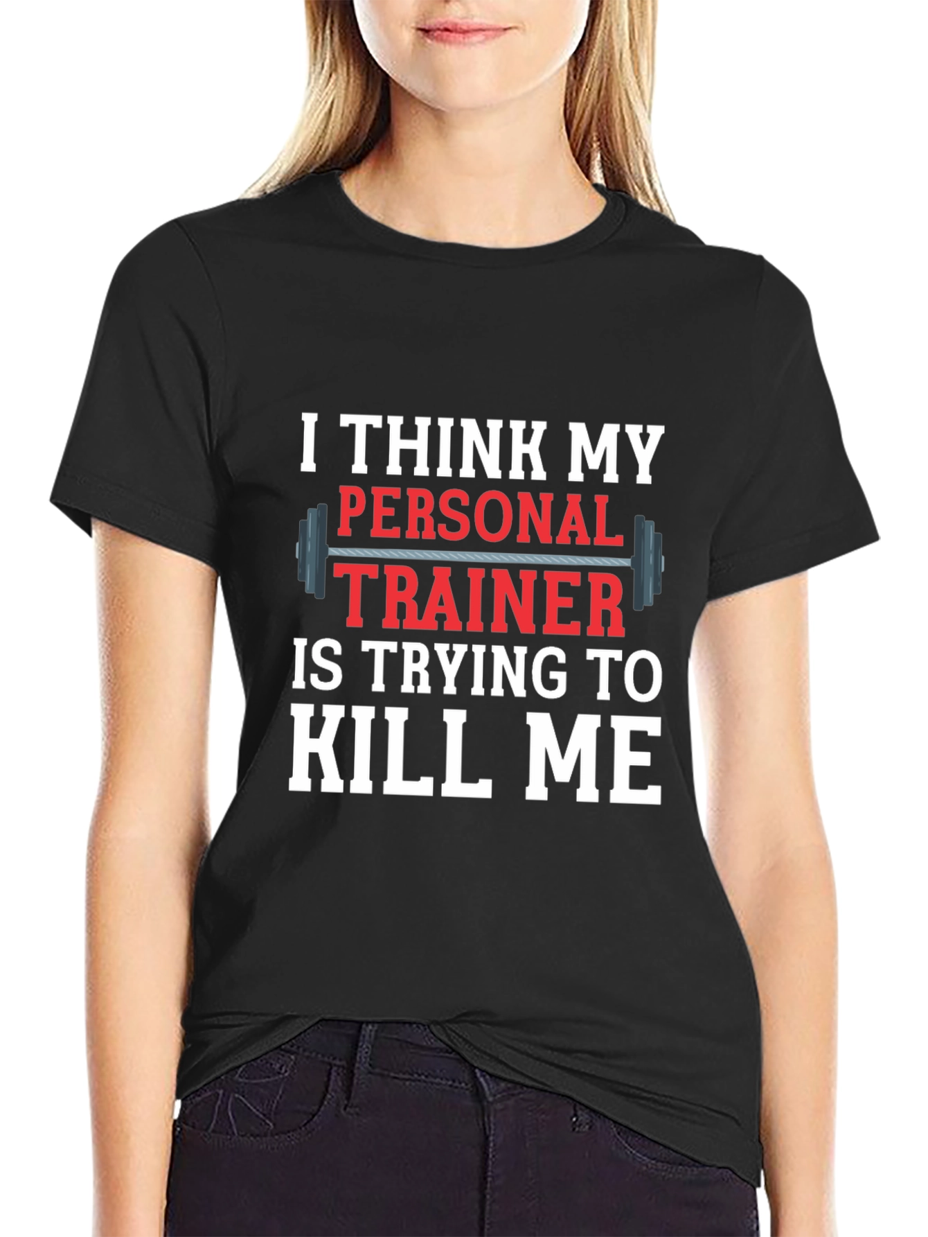 Black Funny Personal Trainer Gym T-Shirt view 2