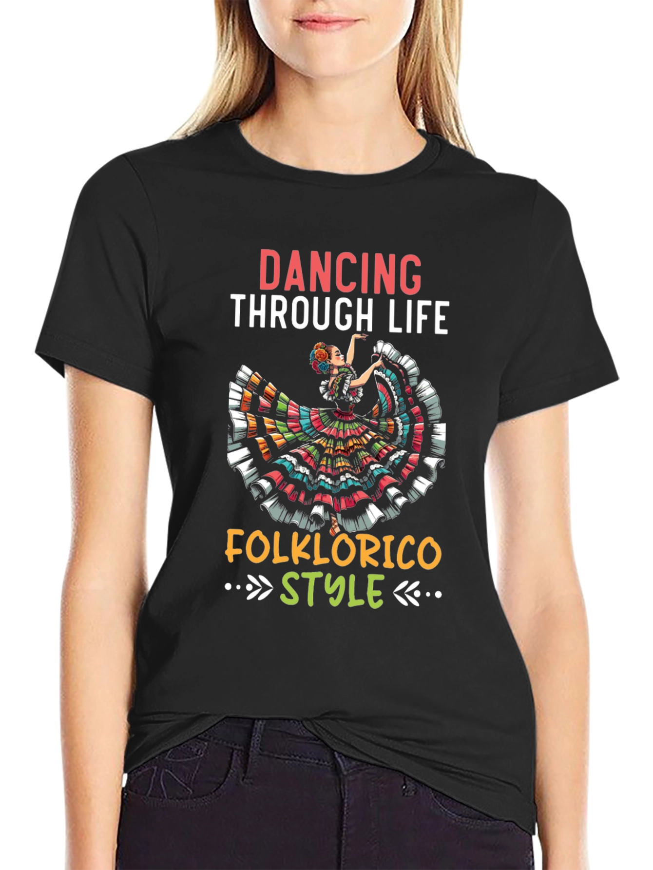 Black Dancing Through Life T-Shirt view 2