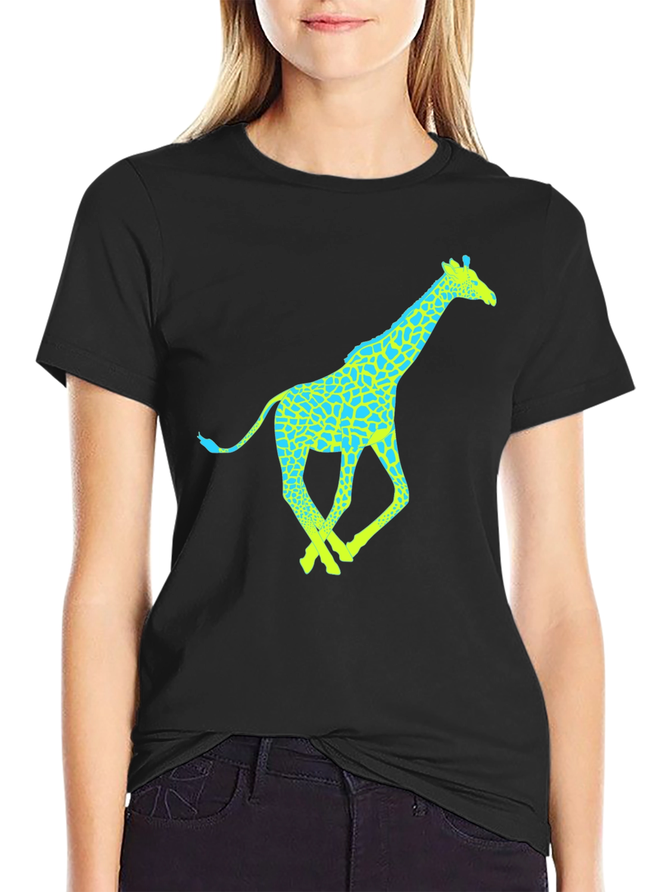 Black Giraffe Graphic Tee - Fun & Stylish Men's T-Shirt view 2