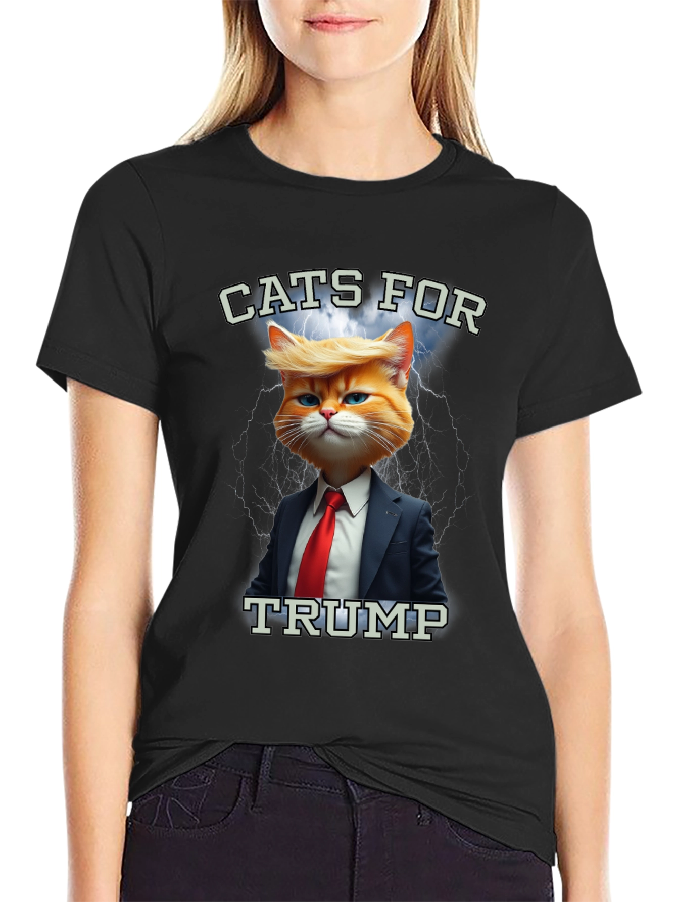 Black Cats for Trump T-Shirt view 2