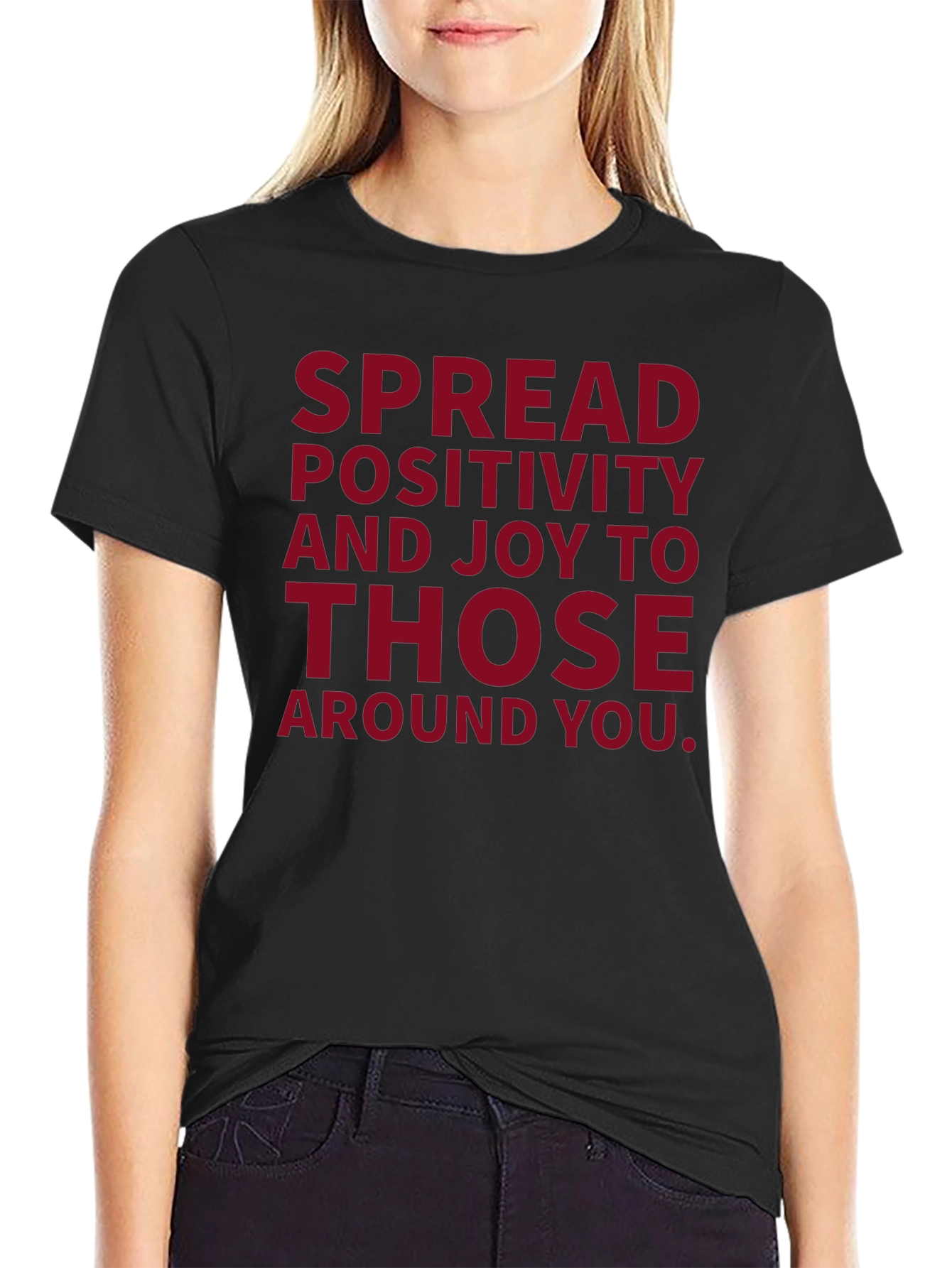 Black Spread Positivity Graphic T-Shirt - Black view 2