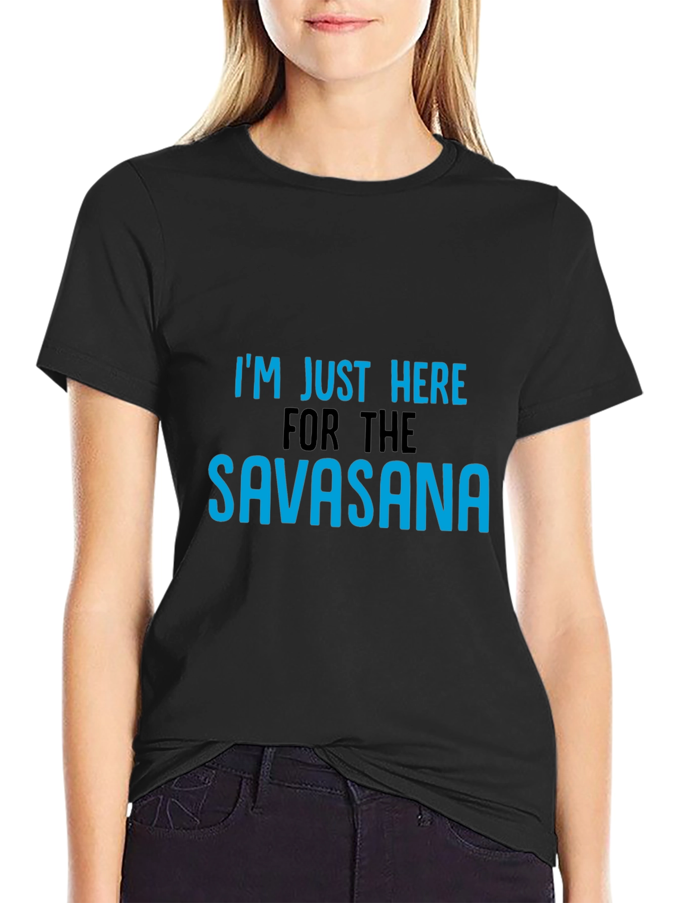 Black Savasana Yoga Tee - Funny Relaxation Shirt view 2