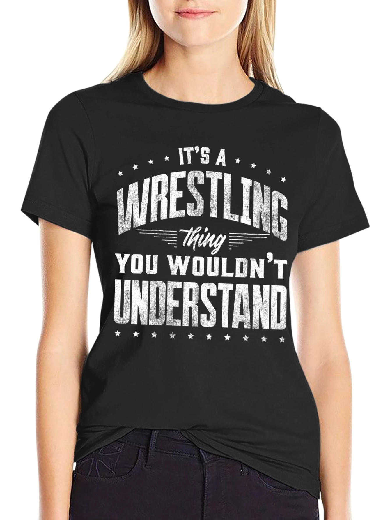 Black It's A Wrestling Thing T-Shirt view 2
