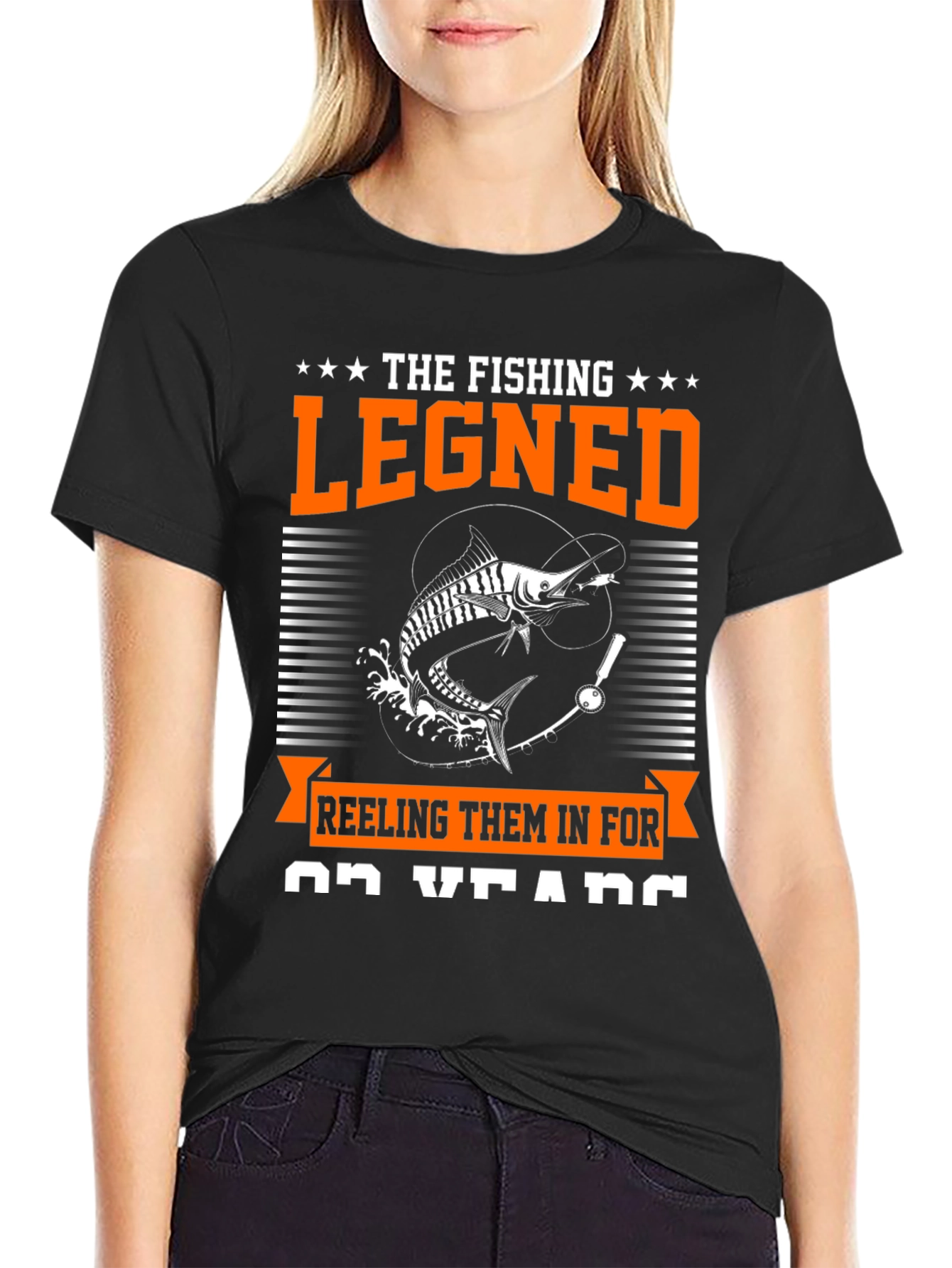 Black The Fishing Legned T-Shirt - Angler's Pride view 2