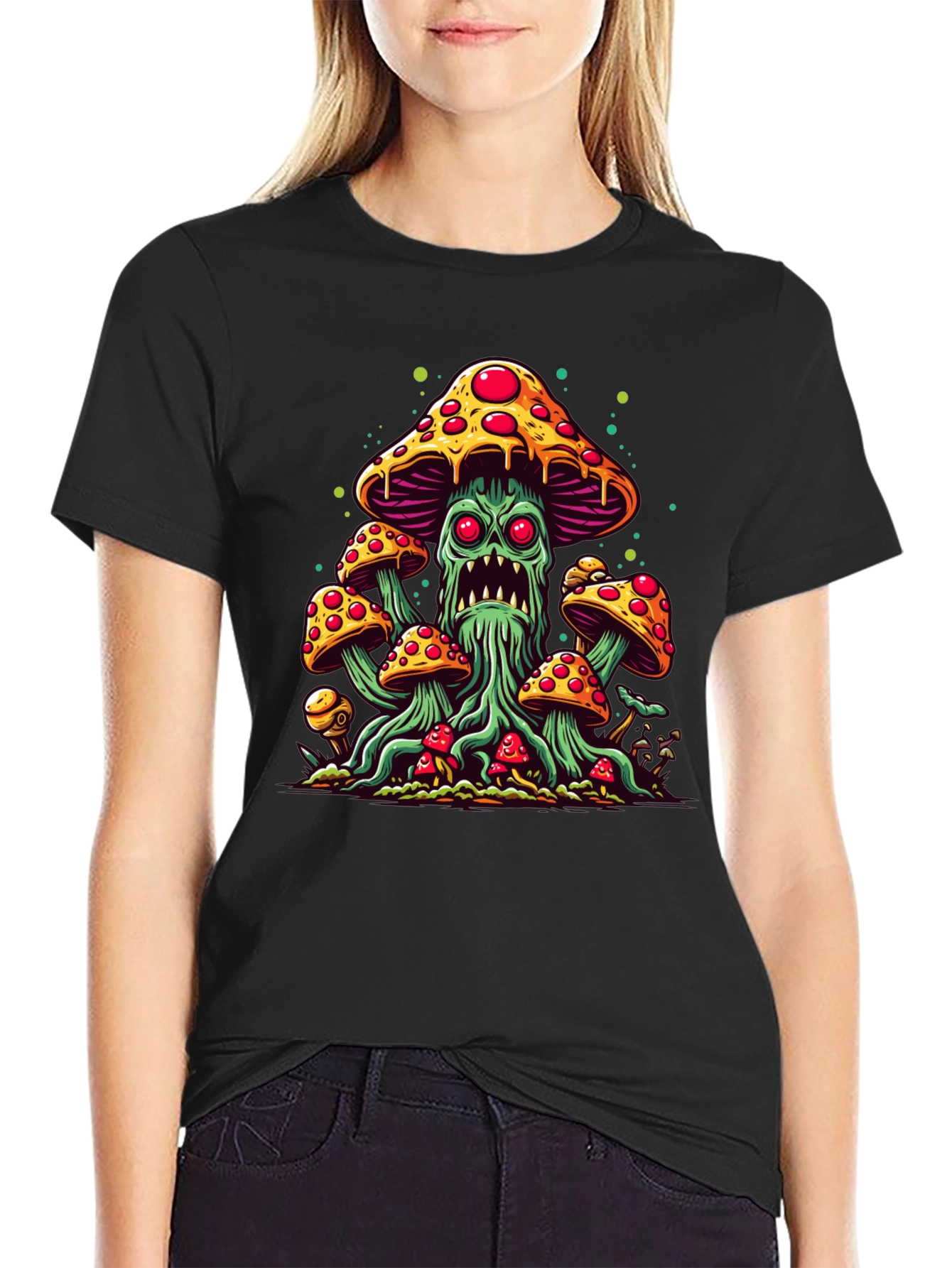 Black Funky Mushroom T-Shirt view 2
