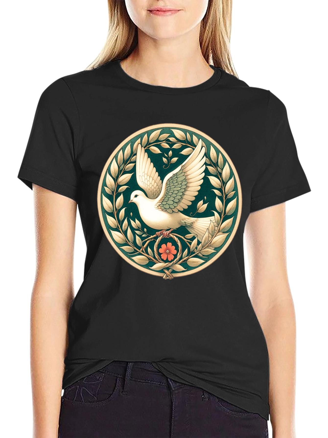 Peace Dove Graphic Tee - Black Unisex Shirt - 2