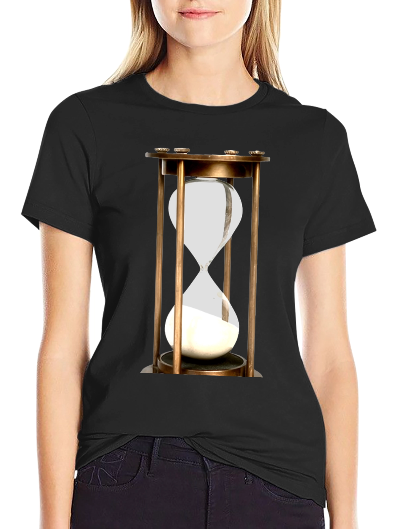 Black Hourglass Graphic T-Shirt - Timeless Style view 2