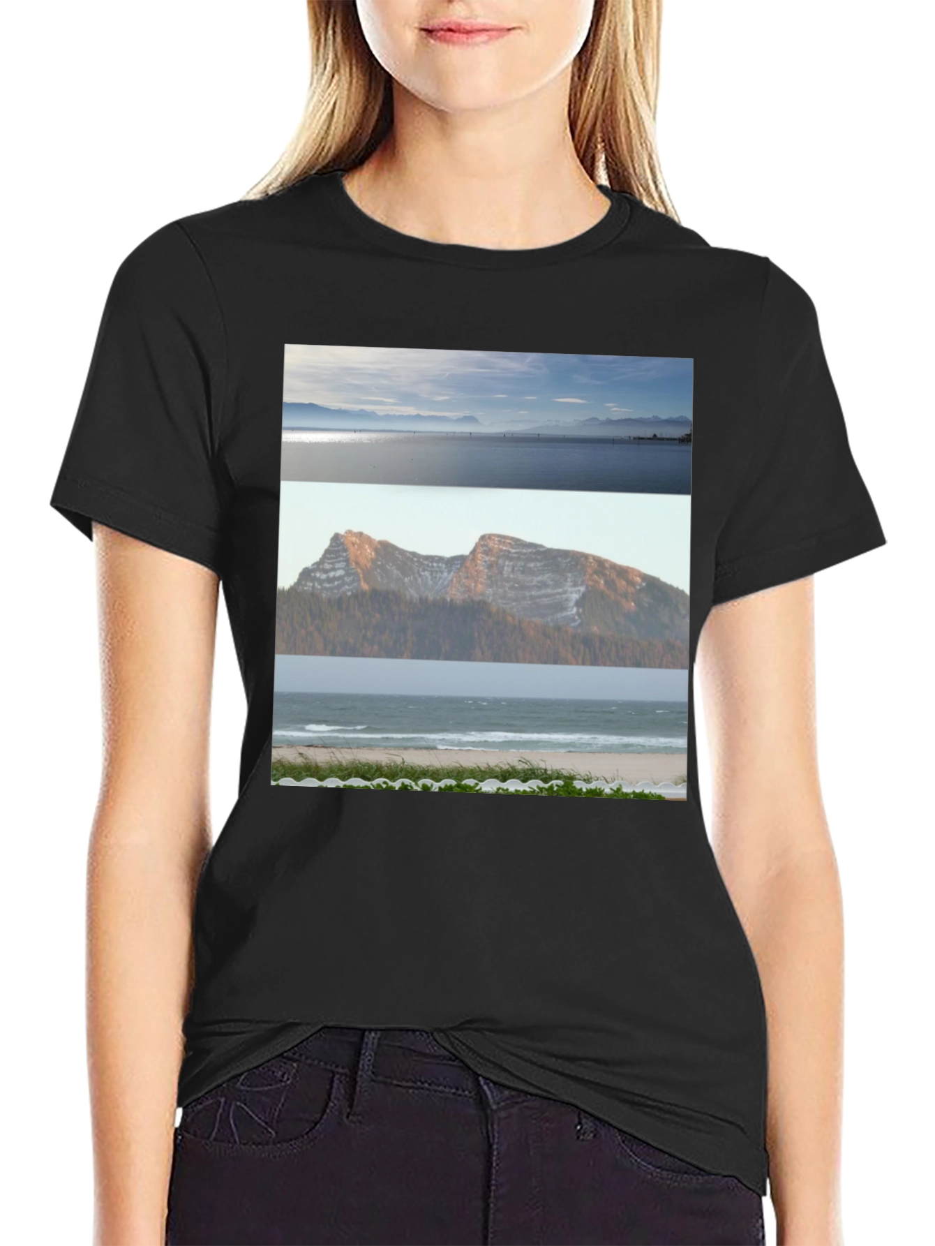Black Scenic Landscape T-Shirt view 2