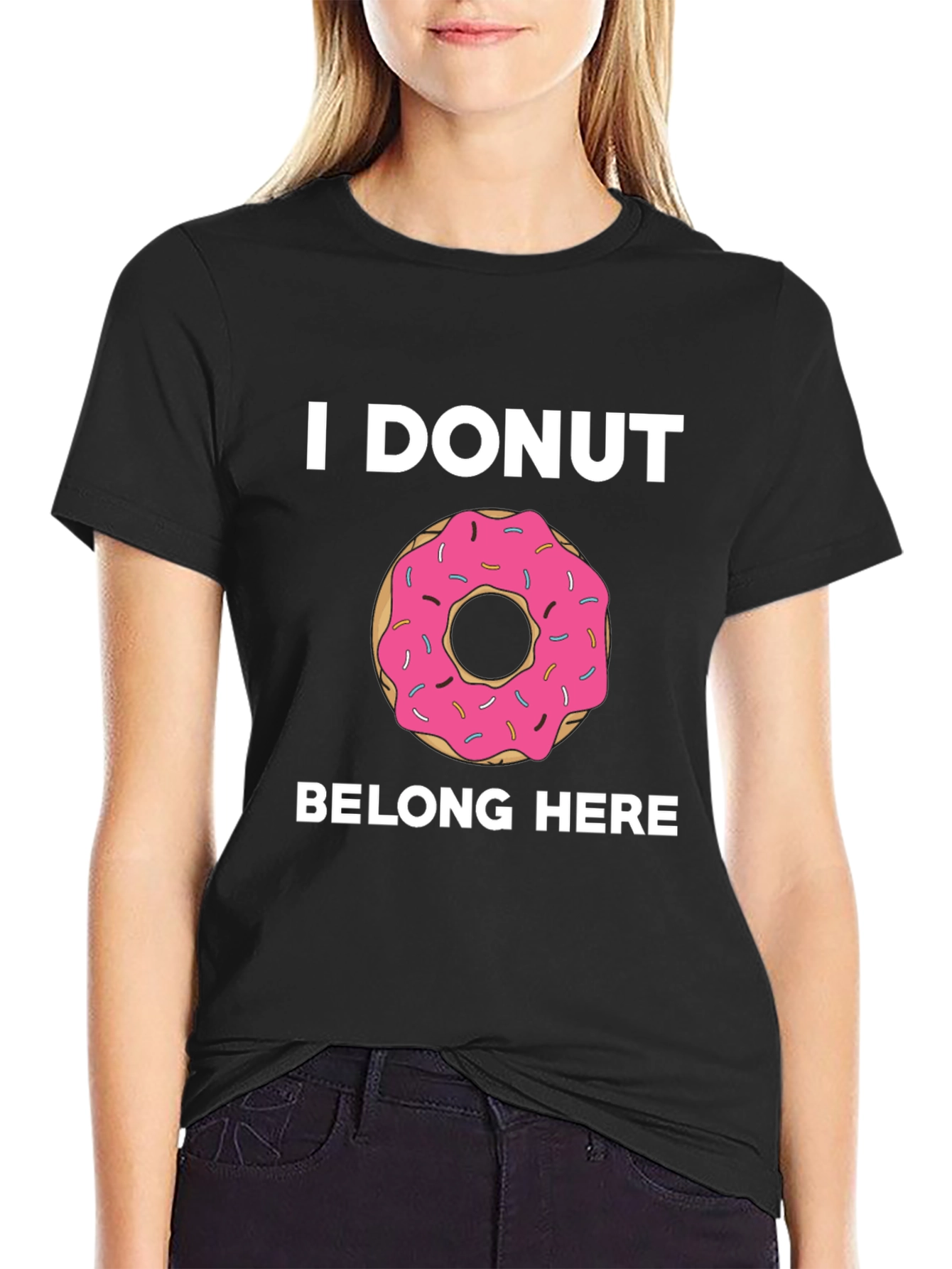 Black I DONUT Belong Here Graphic Tee view 2