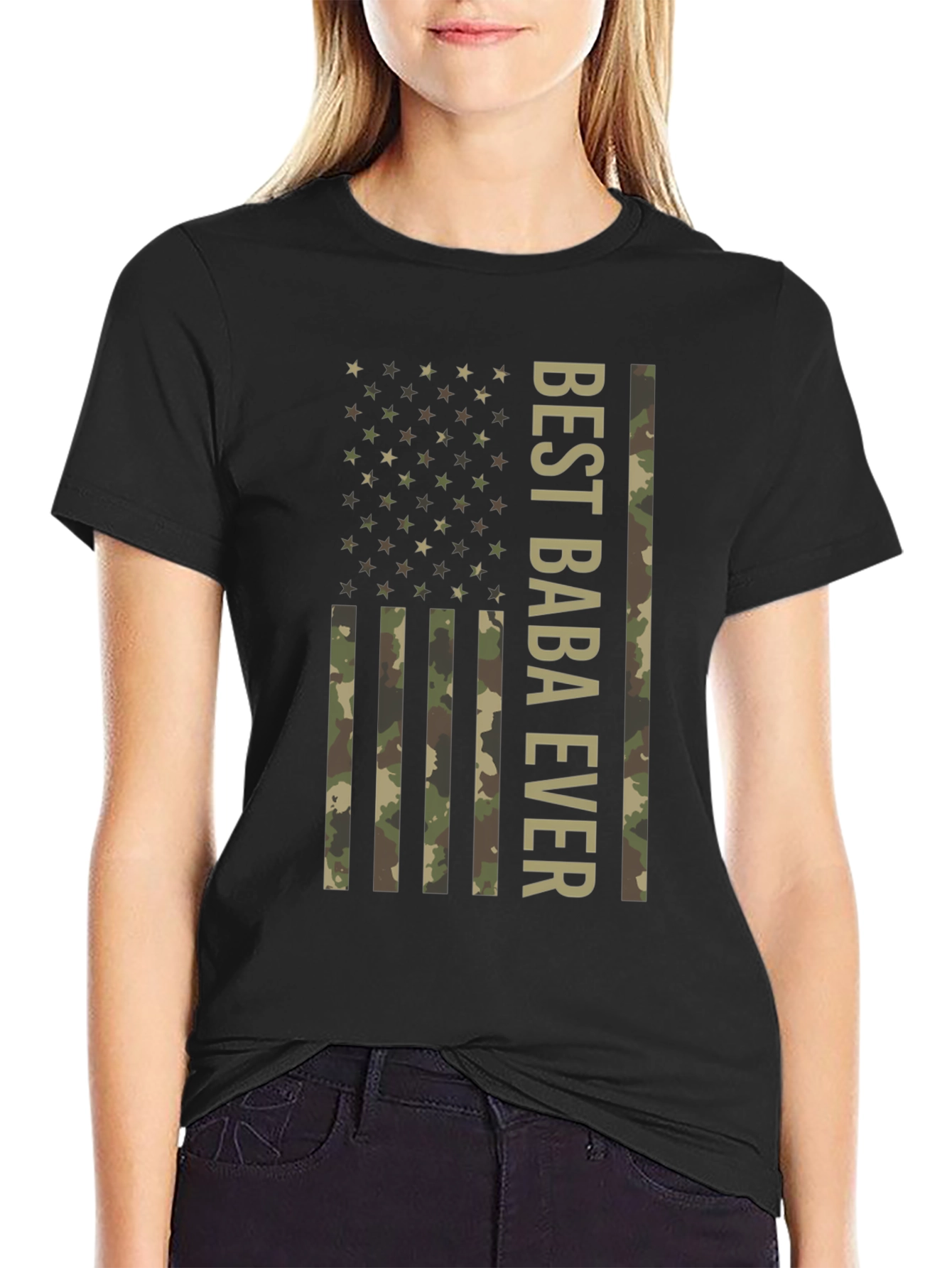 Best Baba Ever Camo Flag Tee - 2