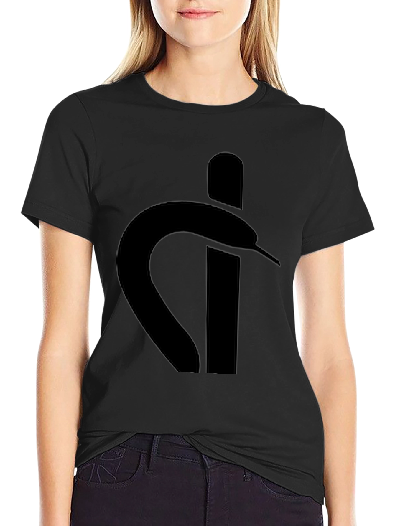 Black Stylish Black Graphic Tee - Snake Logo view 2