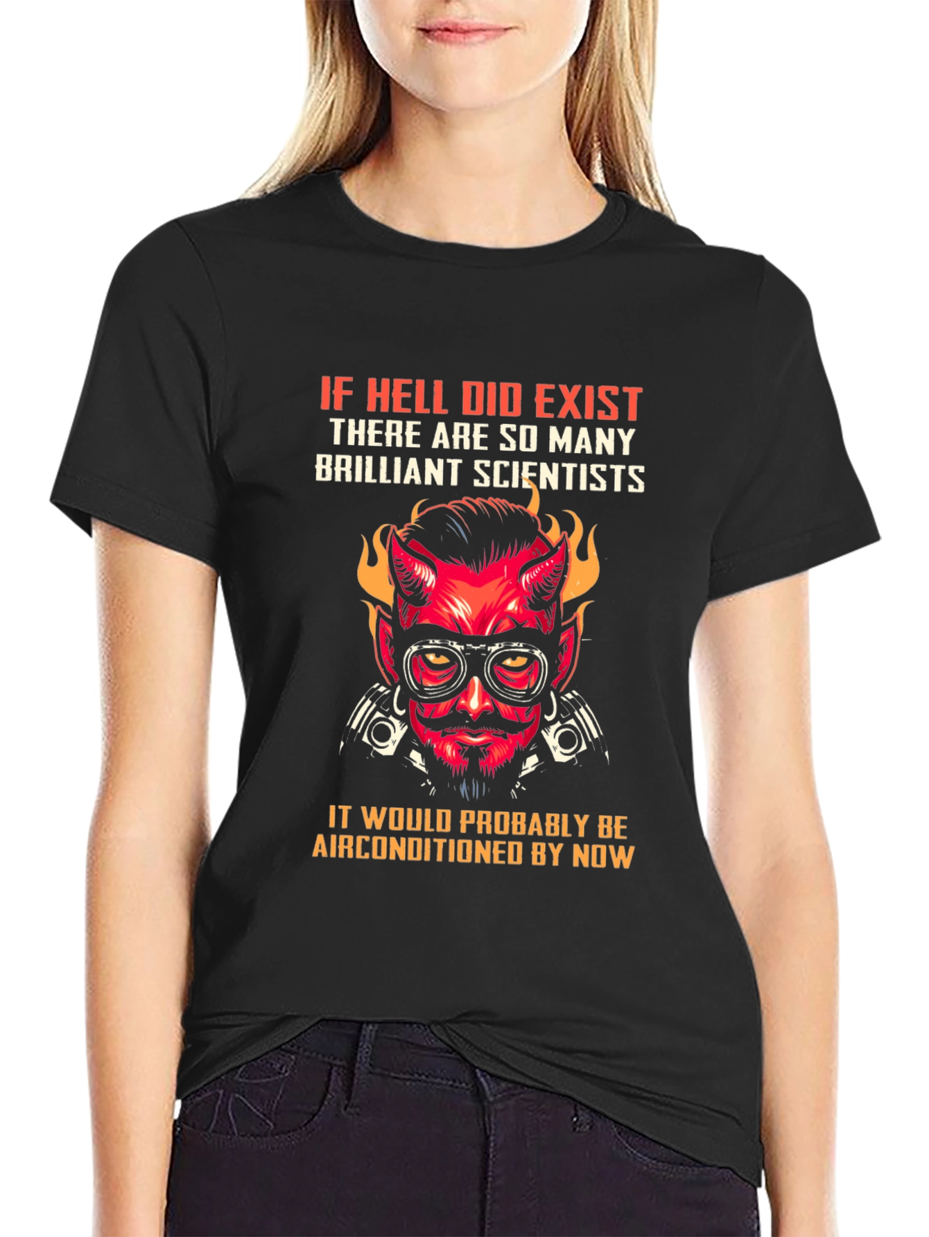 Black Hell Air Conditioned T-Shirt - Scientist Design view 2