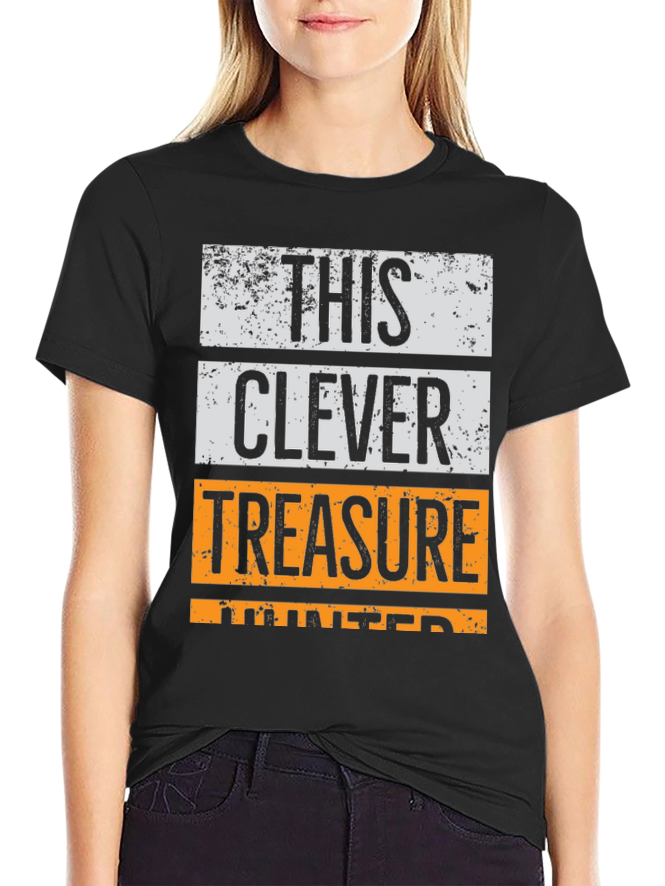 Black This Clever Treasure Hunter Black T-Shirt view 2