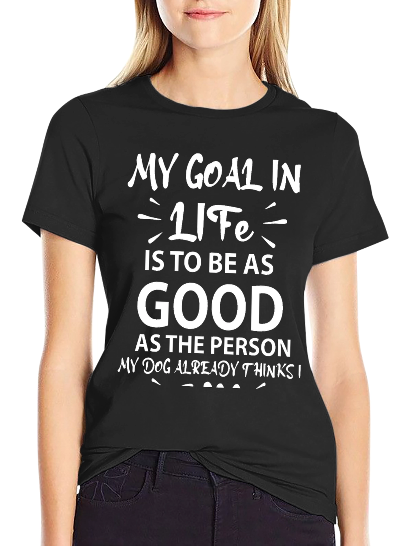 Black Dog Lover T-Shirt: My Goal Is To Be As Good view 2