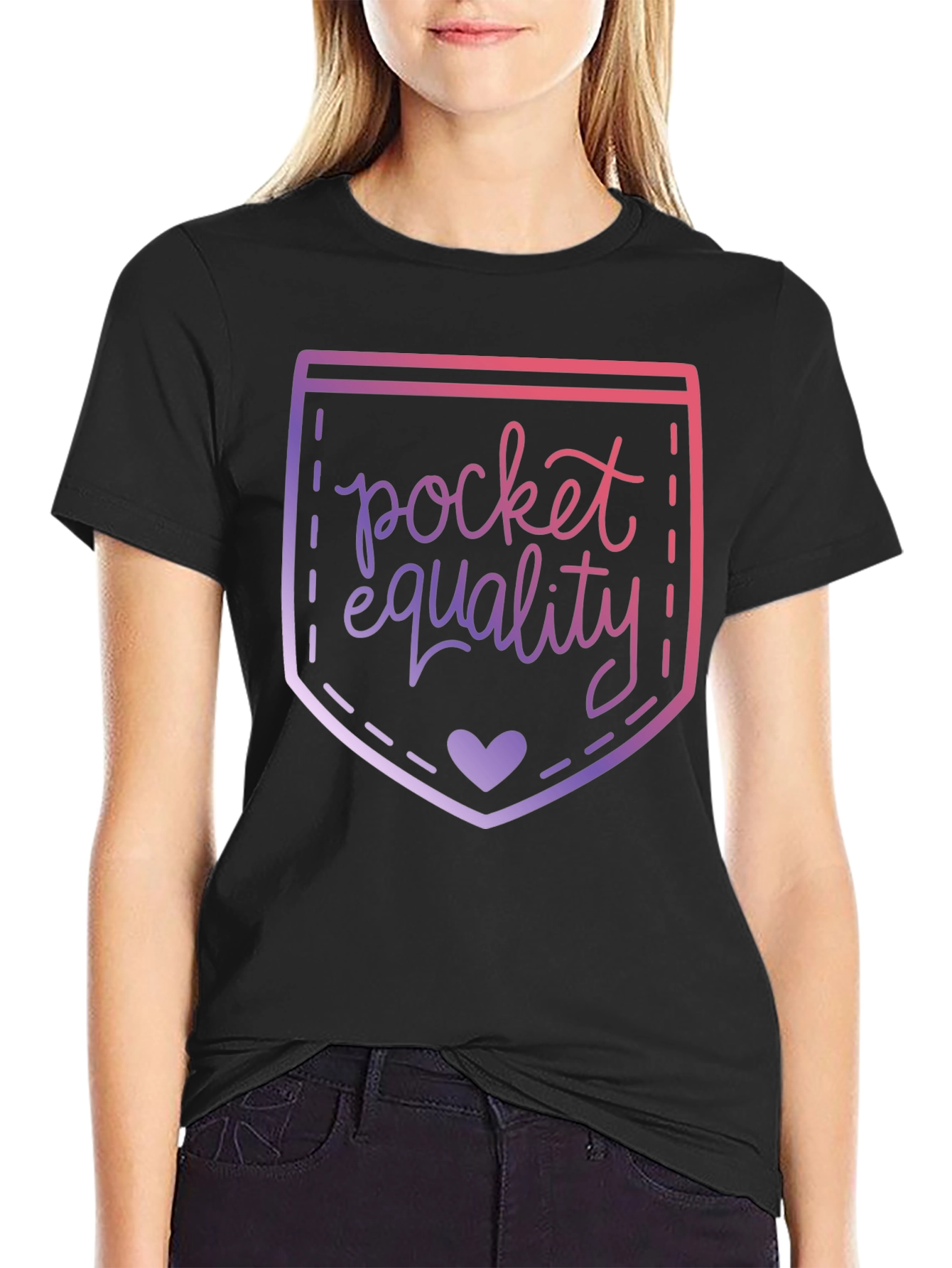 Black Pocket Equality Graphic T-Shirt view 2