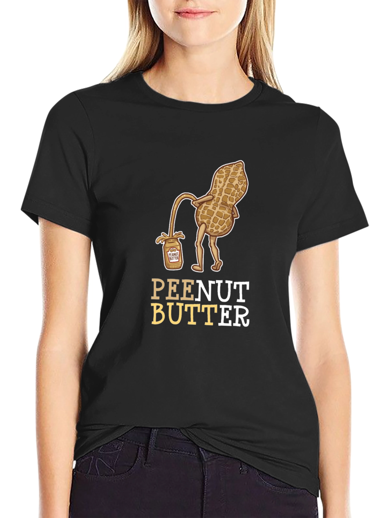 Black Peanut Butter Humor Graphic Tee Shirt view 2