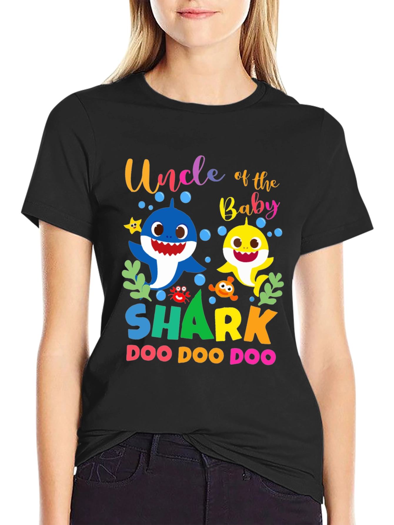 Black Uncle of the Baby Shark Doo Doo Doo T-Shirt view 2