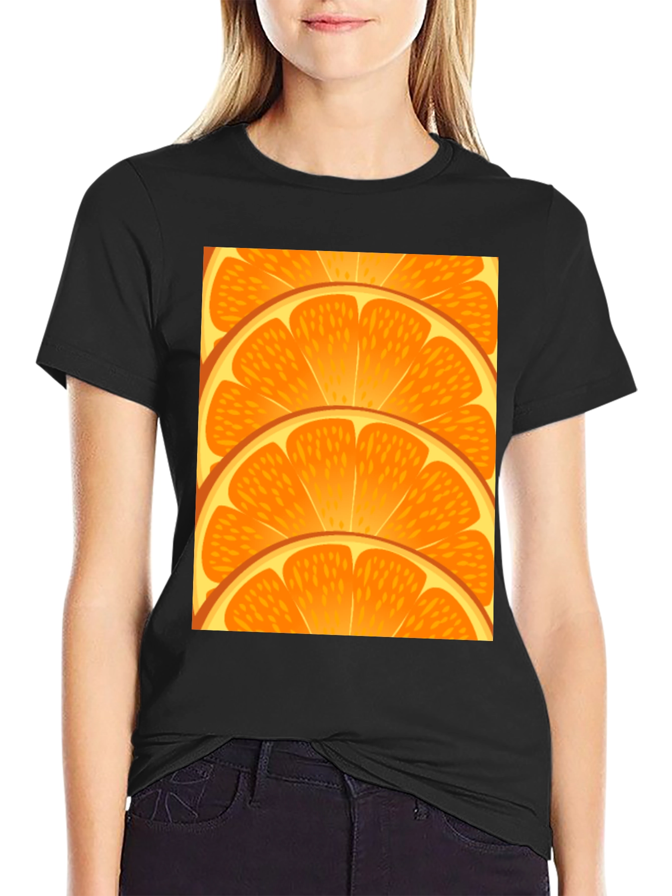 Black Orange Slice Graphic Tee - Fresh Design view 2