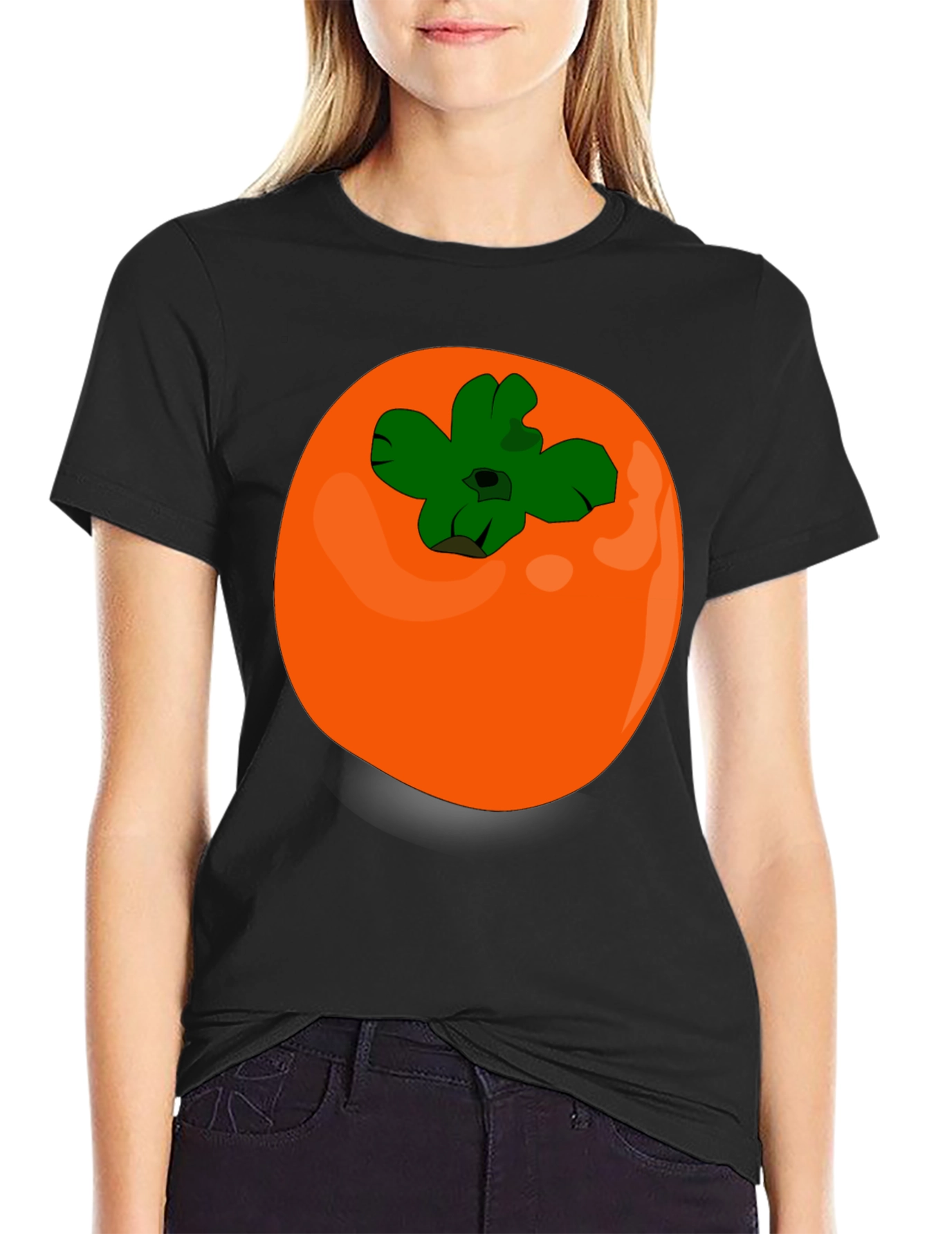 Black Persimmon Graphic T-Shirt - Casual Fruit Tee view 2