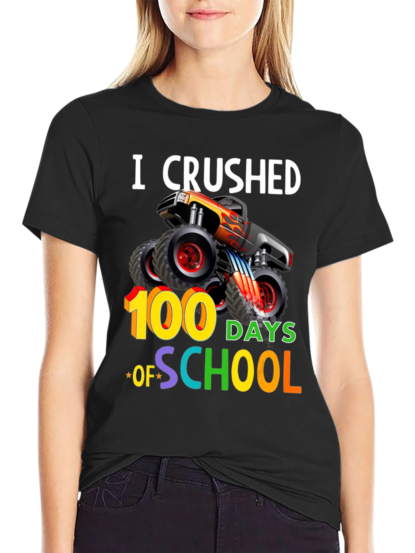 Crushed 100 Days of School Monster Truck T-Shirt - 2