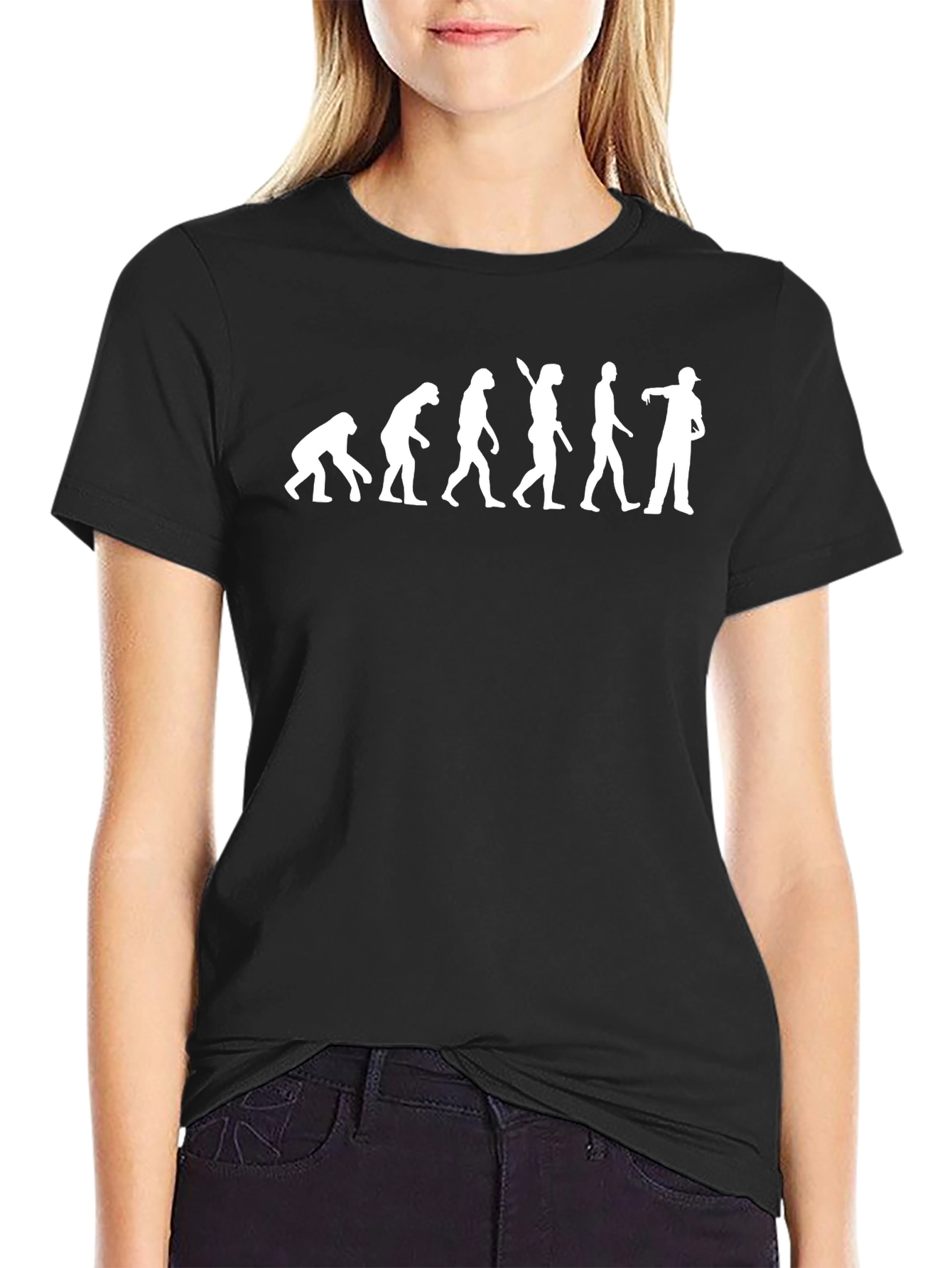 Black Evolution of a Zombie Fan Black T-Shirt view 2