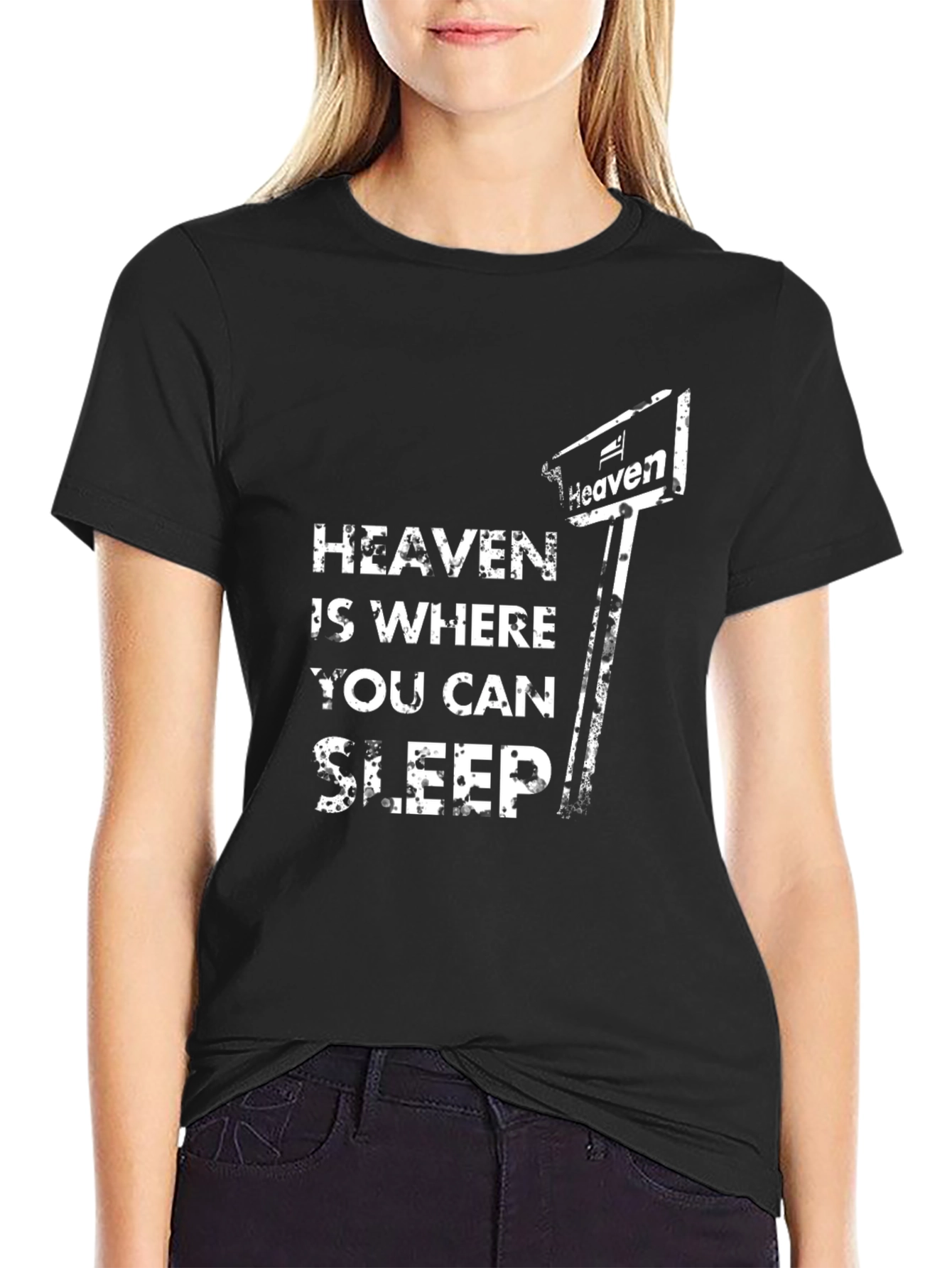 Black Heaven is Where You Can Sleep Black T-Shirt view 2