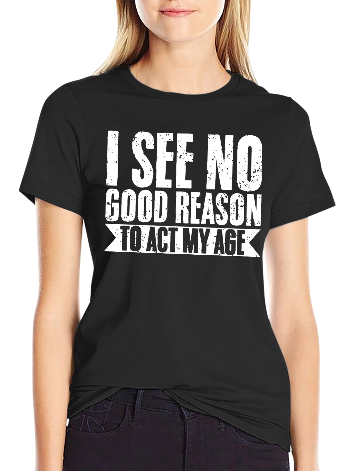 Black Funny "I See No Good Reason" Graphic T-Shirt view 2