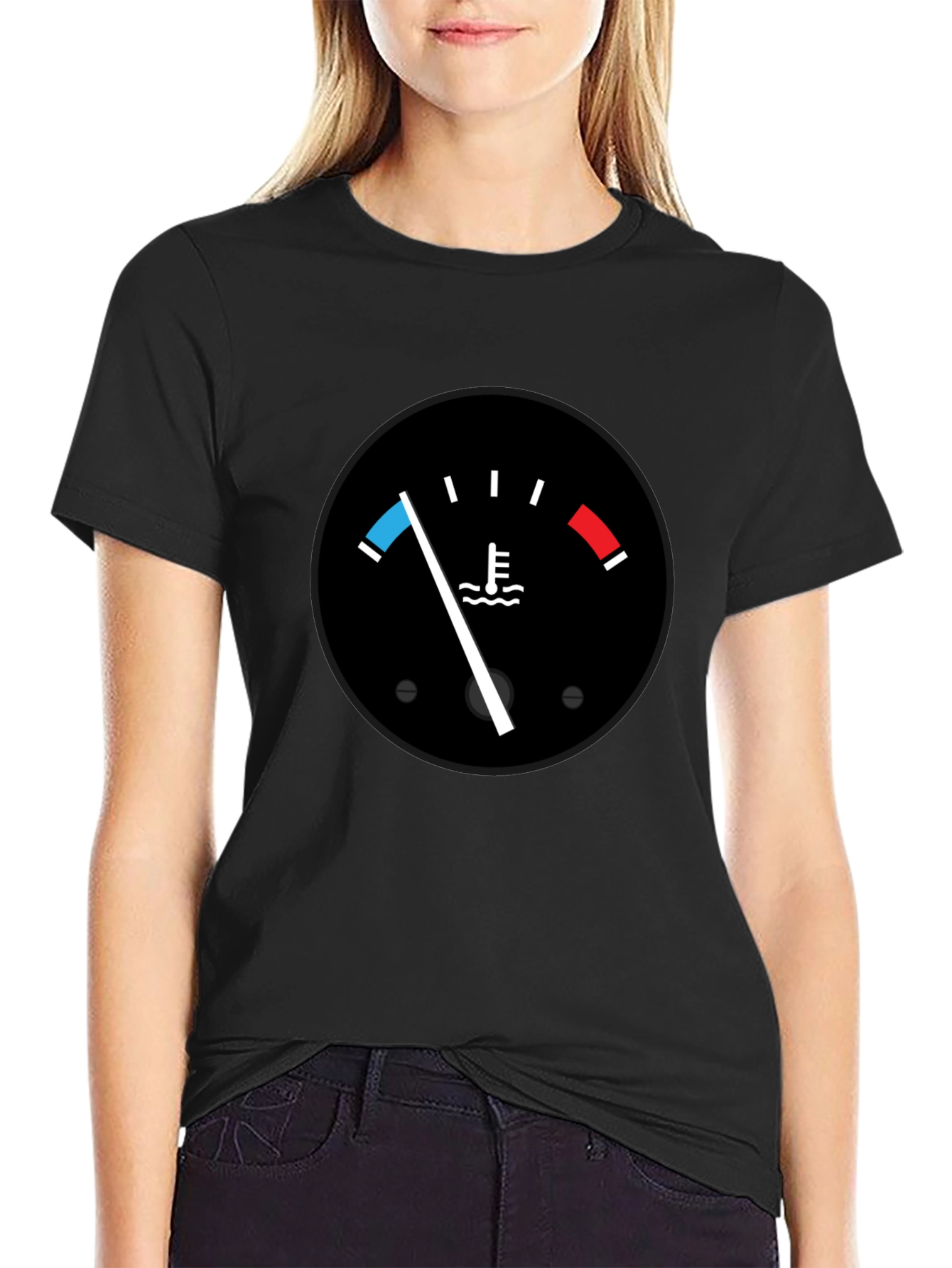 Black Coolant Gauge Black T-Shirt view 2