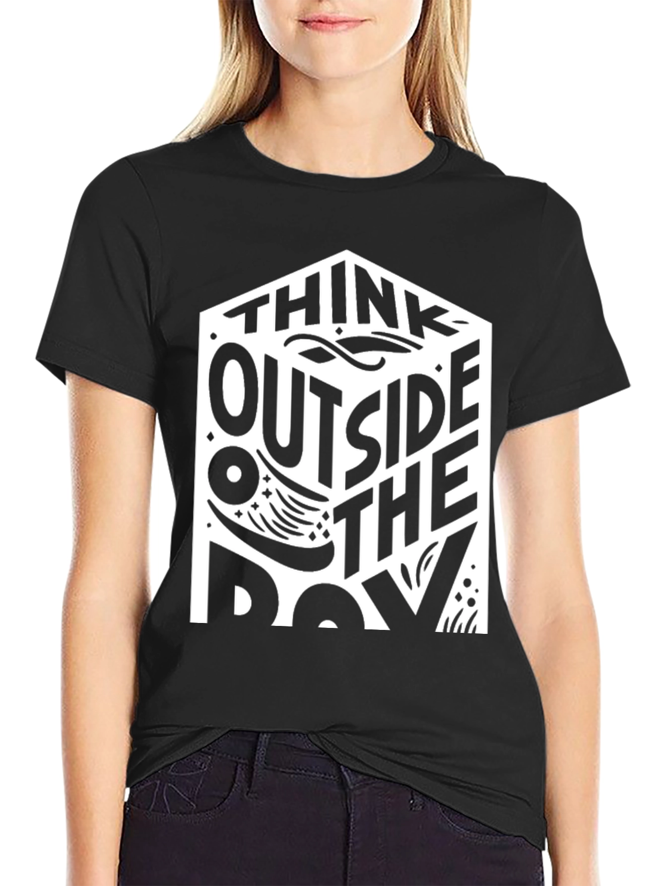 Black Think Outside the Box T-Shirt view 2