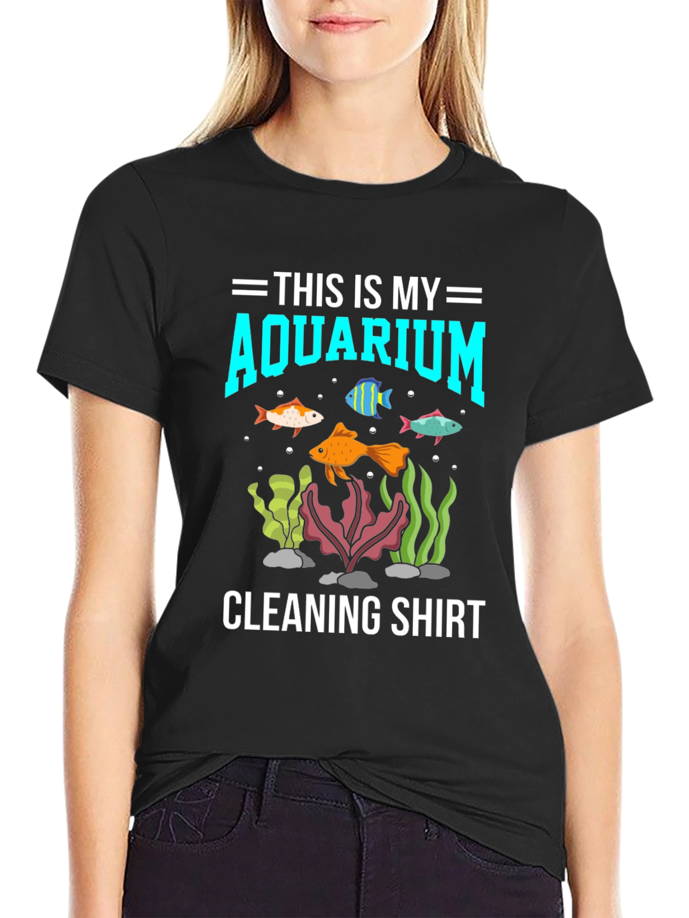 Black Aquarium Cleaning Shirt - Funny Fish Keeper Tee view 2