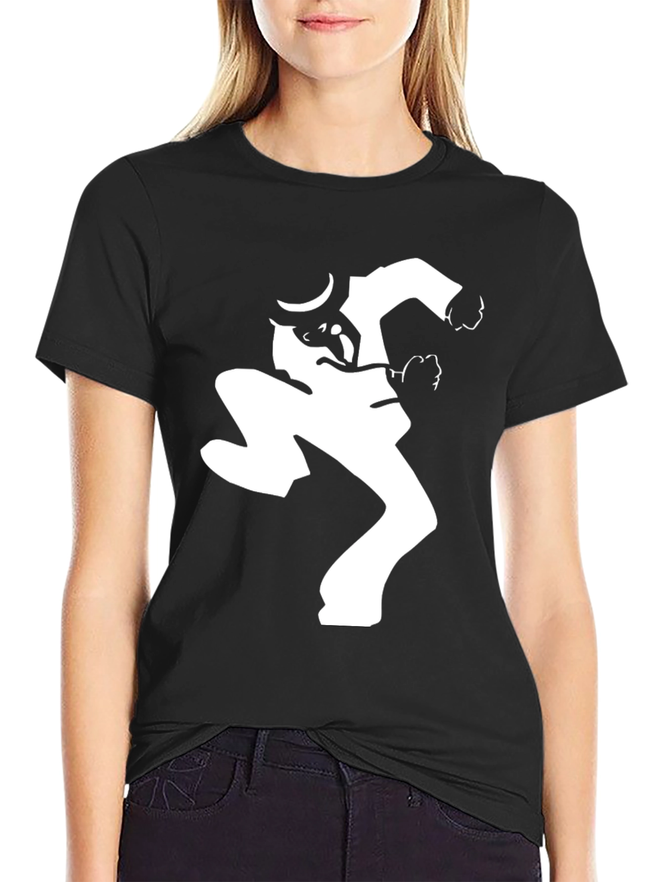 Black Black T-Shirt with Silhouette Graphic view 2