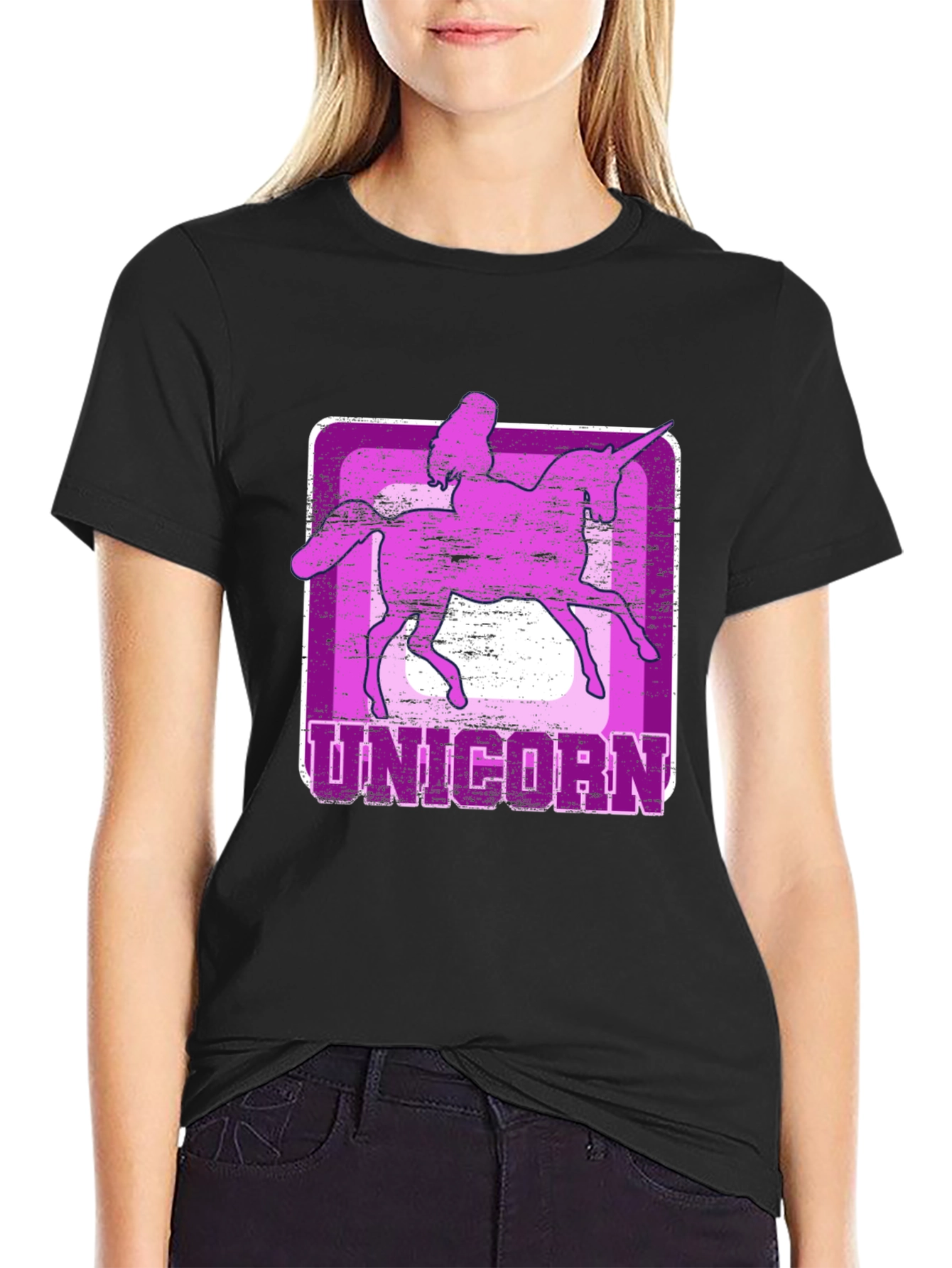Black Unicorn Graphic Tee - Fun, Stylish Men's T-Shirt view 2
