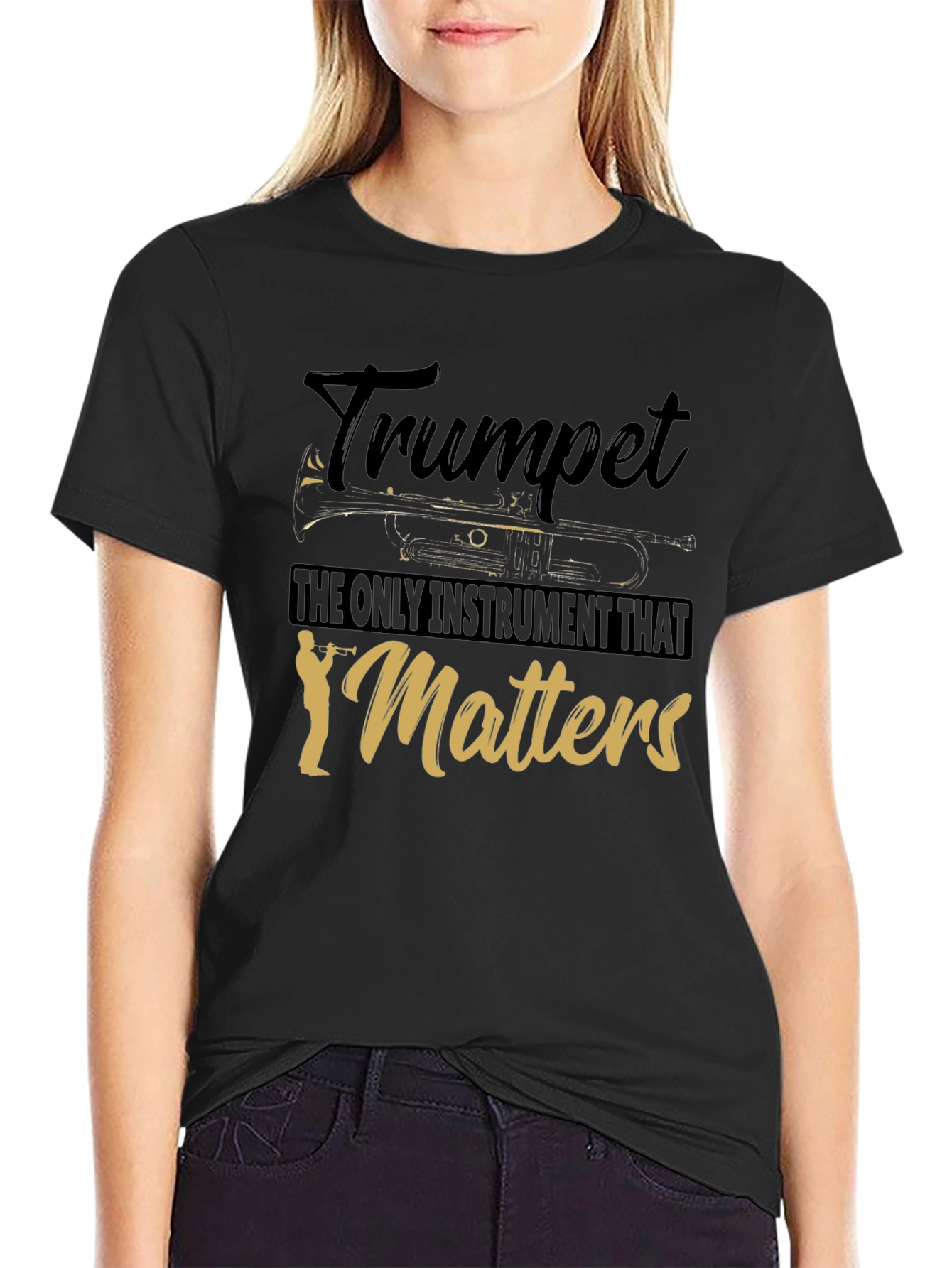 Black Trumpet Matters Graphic T-Shirt - Music Lover Tee view 2