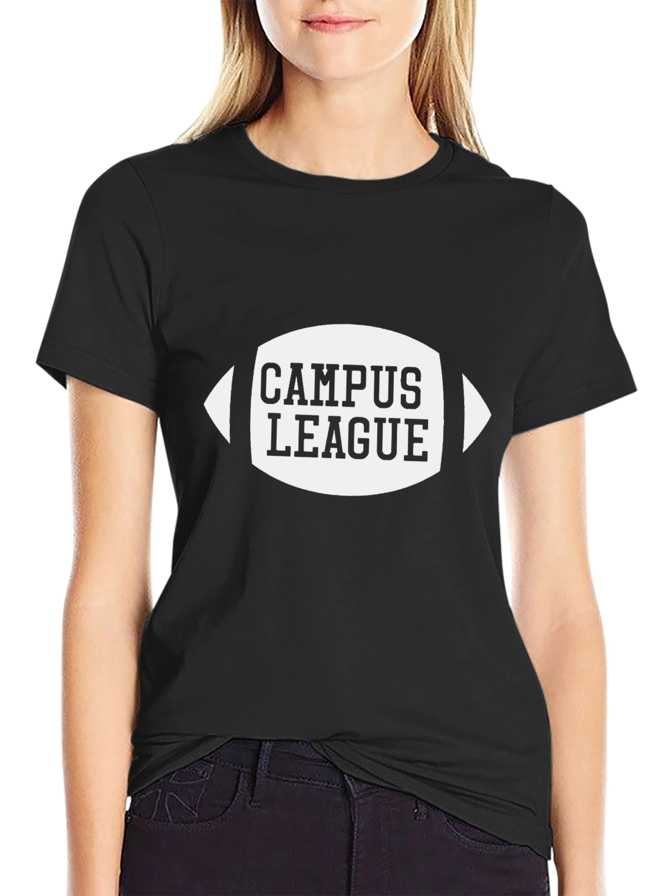 Black Campus League Graphic T-Shirt - Black view 2