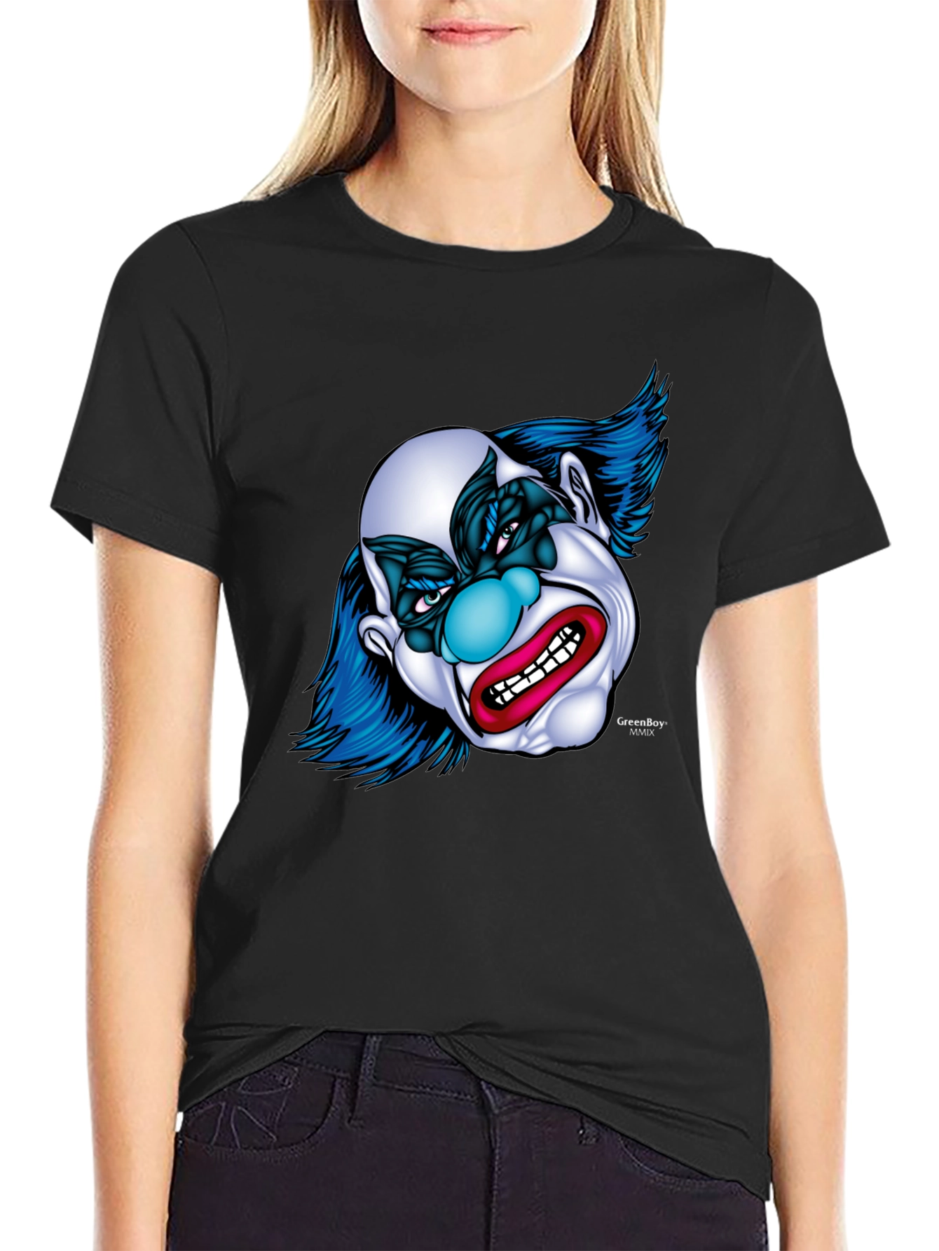 Black Clown Graphic T-Shirt - Men's Black Tee view 2