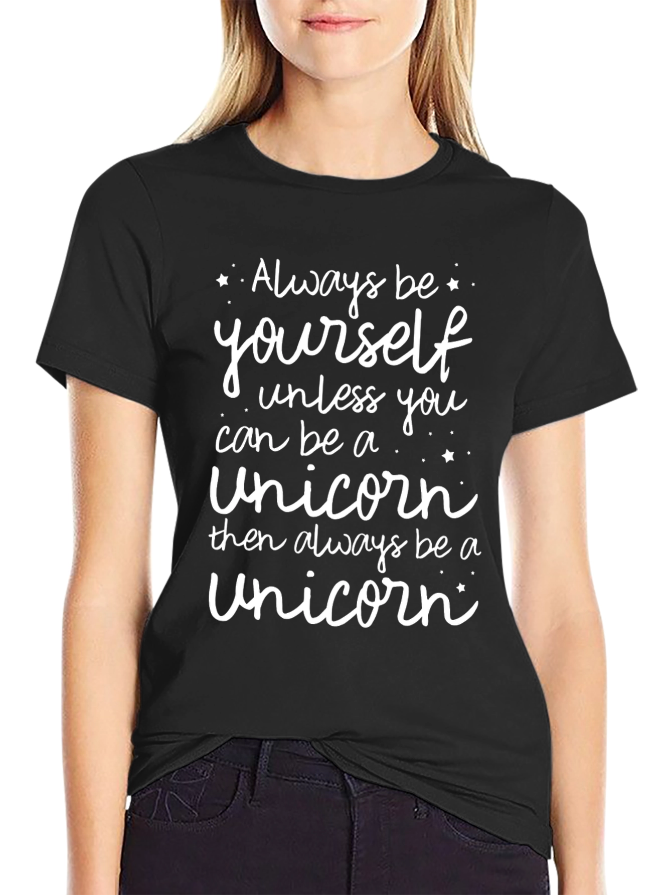 Black Always Be Yourself Unicorn T-Shirt view 2