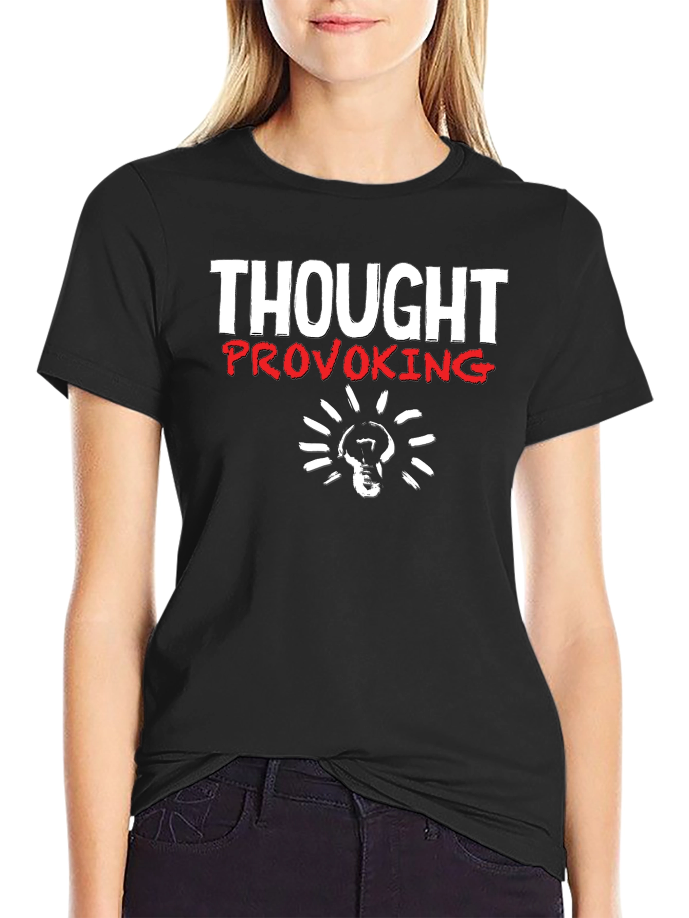 Black Thought Provoking Graphic T-Shirt - Soft Cotton Blend view 2