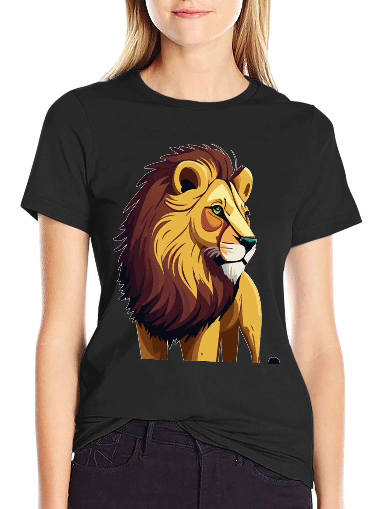 Black Lion Graphic Print Tee - Cool & Bold view 2