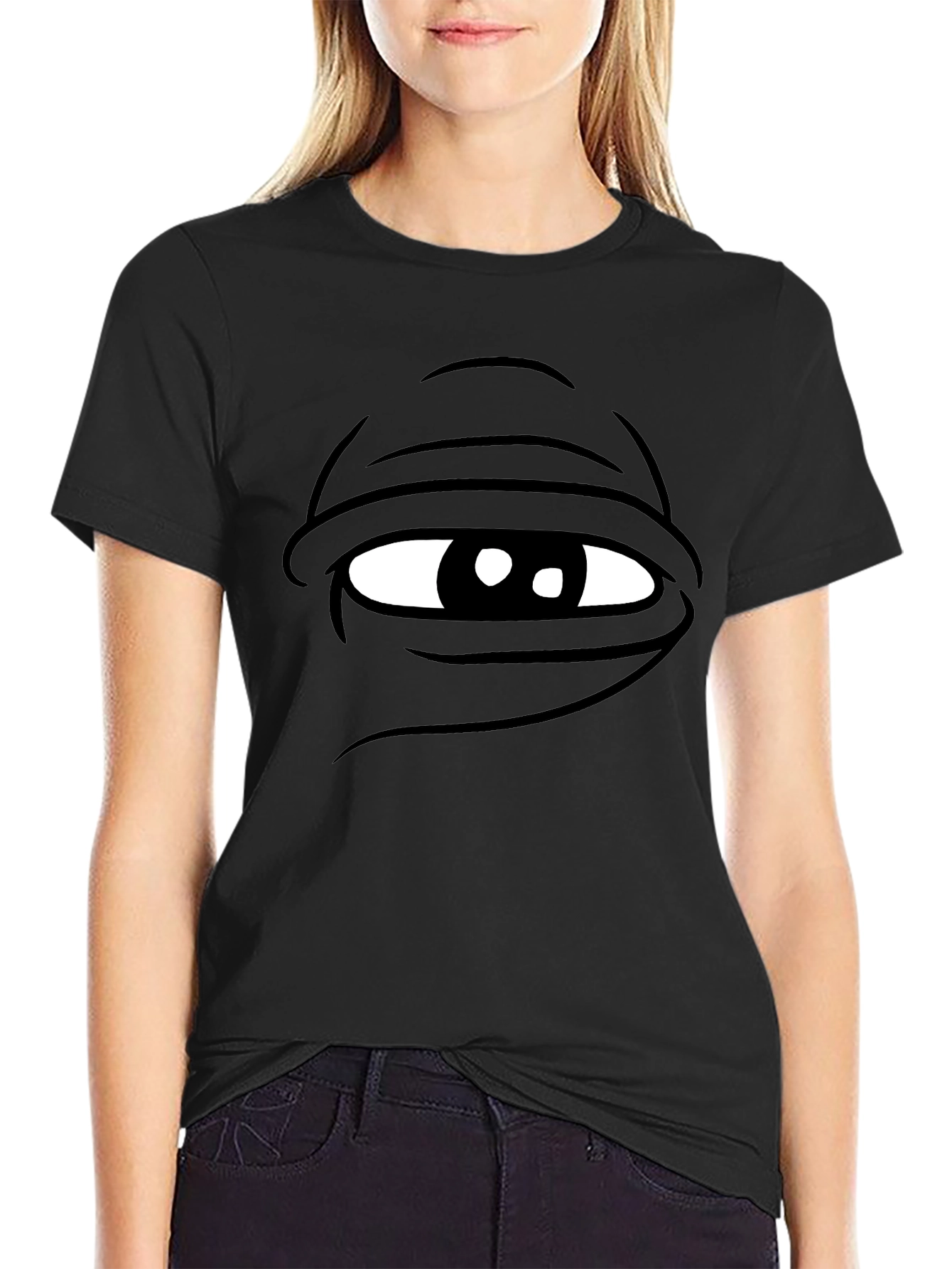 Black Pepe Eye Black T-Shirt - Adult Humor Graphic Tee view 2